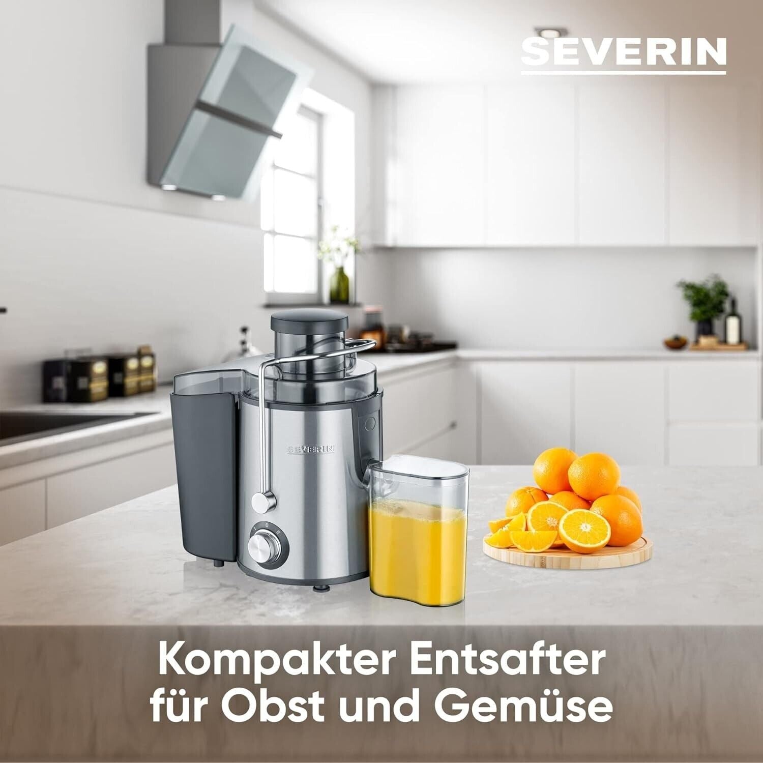 SEVERIN Entsafter, geräuscharme Saftmaschine für vitaminreiche Obst- und Gemüse