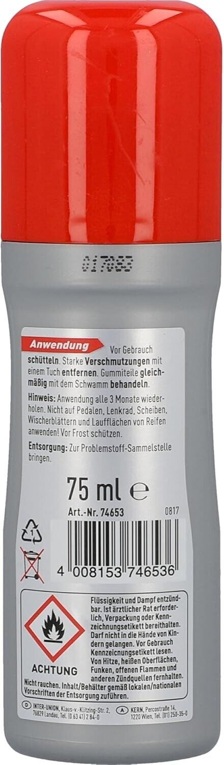 NIGRIN Gummipflegestift Gummi Pflege für Türdichtung Schiebedach Kofferraum 75ml