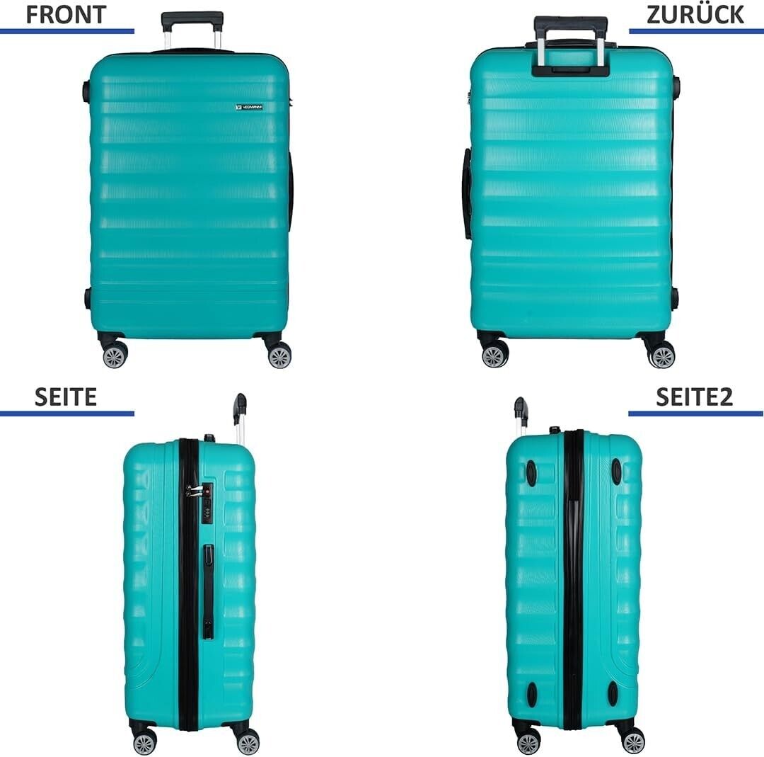 Kofferset 3 teilig Hartschalen Koffer Trolley Reisekoffer 3er Set 4Rollen M-L-XL