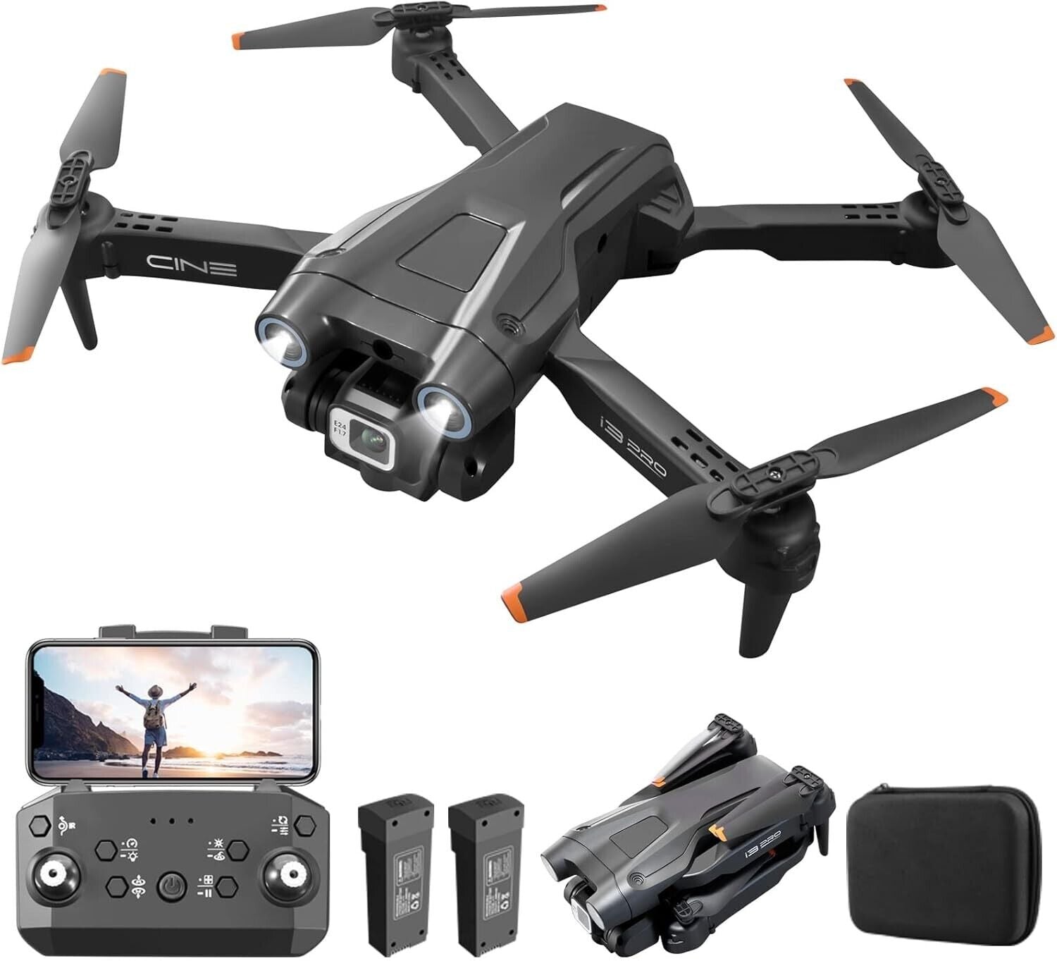 Drohne mit 4K HD Kamera 5G Wifi GPS RC Faltbare Quadcopter 40 Minuten Flugzeit