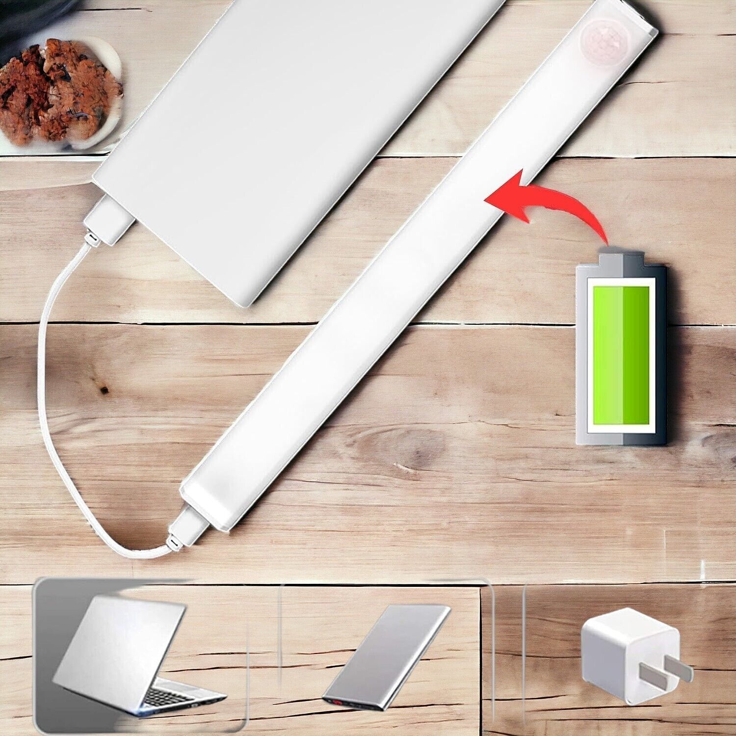 LED USB Unterbauleuchte Akku Schranklicht Wiederaufladbare mit Bewegungsmelder