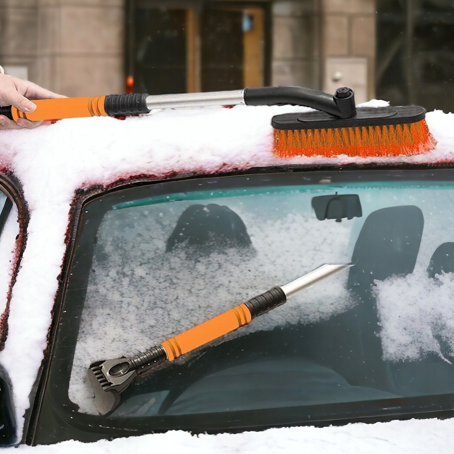 Mino Plus 2in1 Eiskratzer Mit Schneebesen - 60cm Winterauto-Zubehör