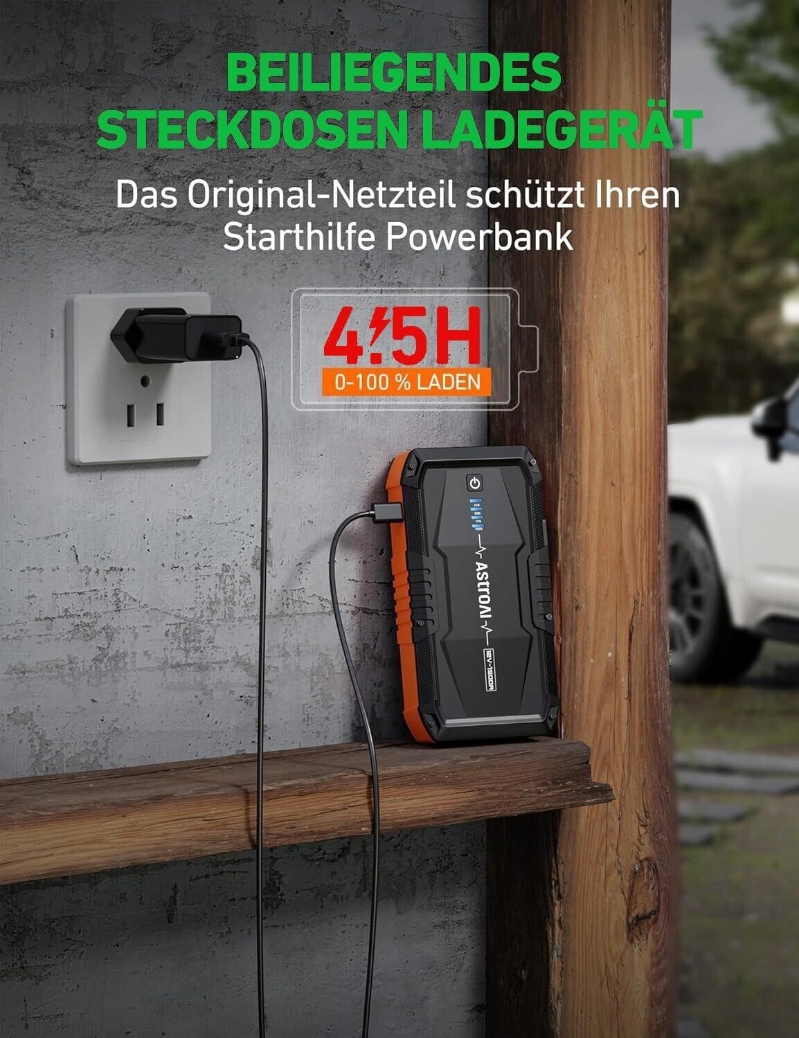 Car jump starter 1500A 12V power bank starter with charger LED USB boost