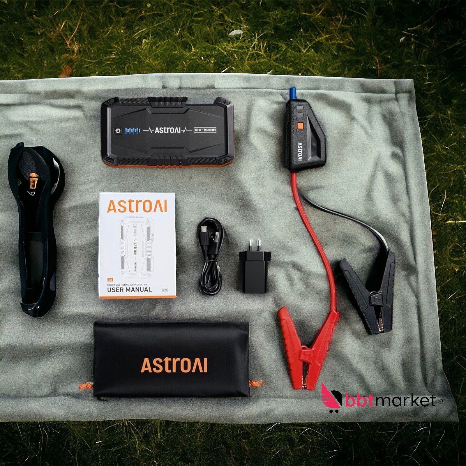 Car jump starter 1500A 12V power bank starter with charger LED USB boost