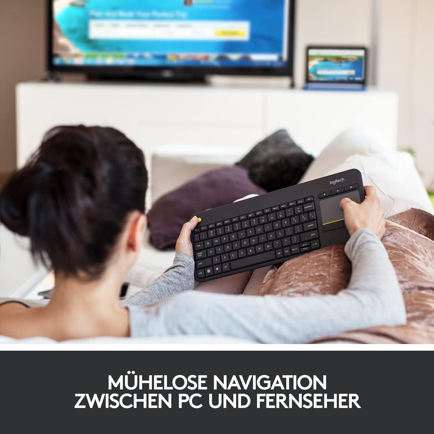 Logitech Wireless Touch Keyboard K400 Plus including touchpad, keyboard, wireless