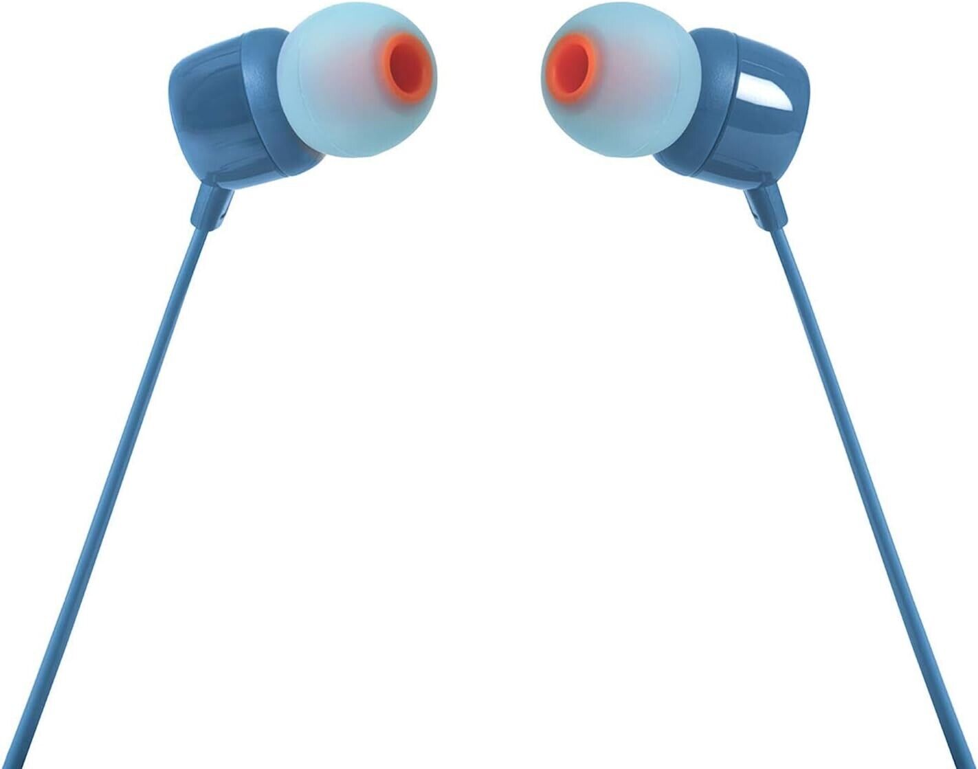 JBL Tune 110 – In-Ear Headphones with Tangle-Free Flat Cable and Mic Blue 