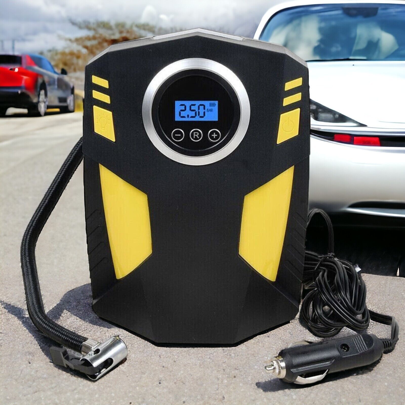 LCD Electric Air Pump Car Tire Air Compressor Bicycle Compressor 12V 150 PSI
