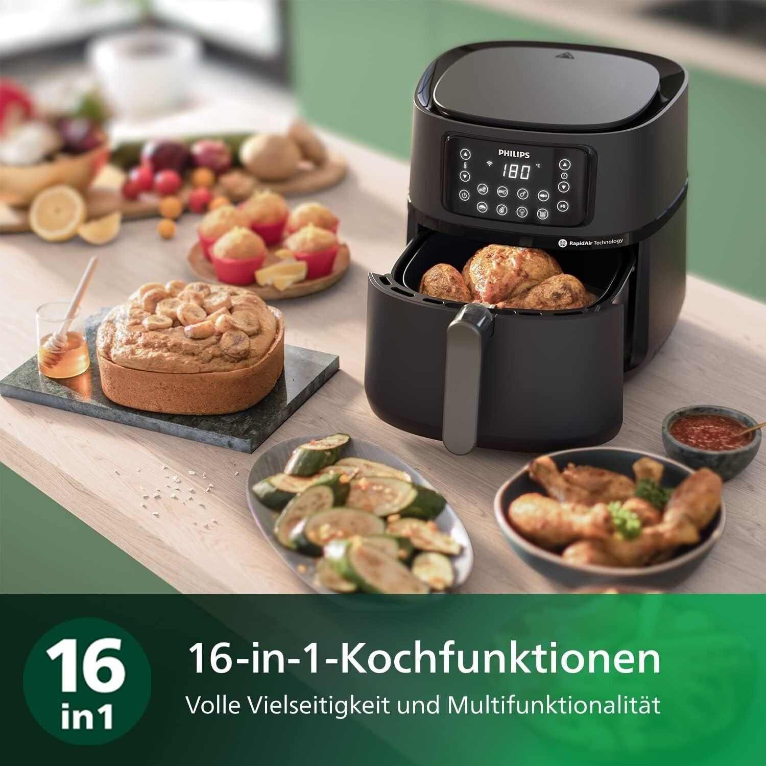 Philips Airfryer 5000 Series XXL, 7.2L (1.4Kg), 16-in-1 Airfryer, Wi-Fi Connected