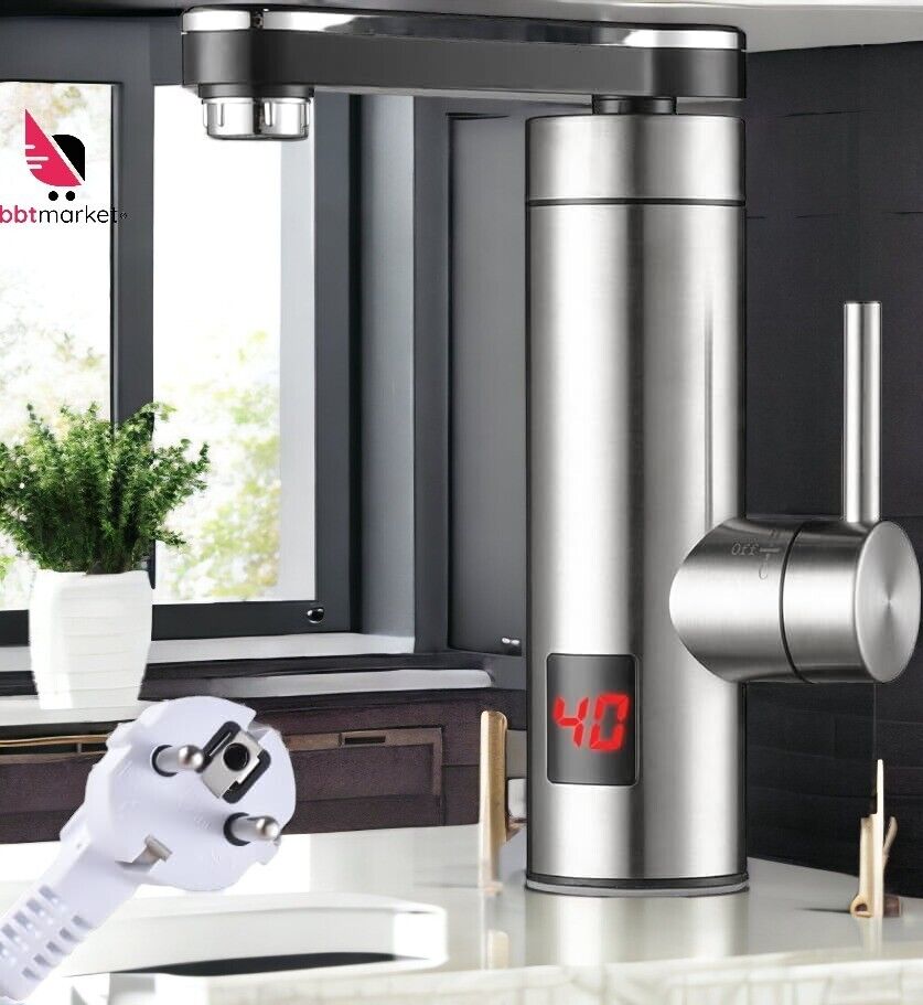 3300W LCD Elektrischer Wasserhahn Sofort Heizung LED Durchlauferhitzer Armatur