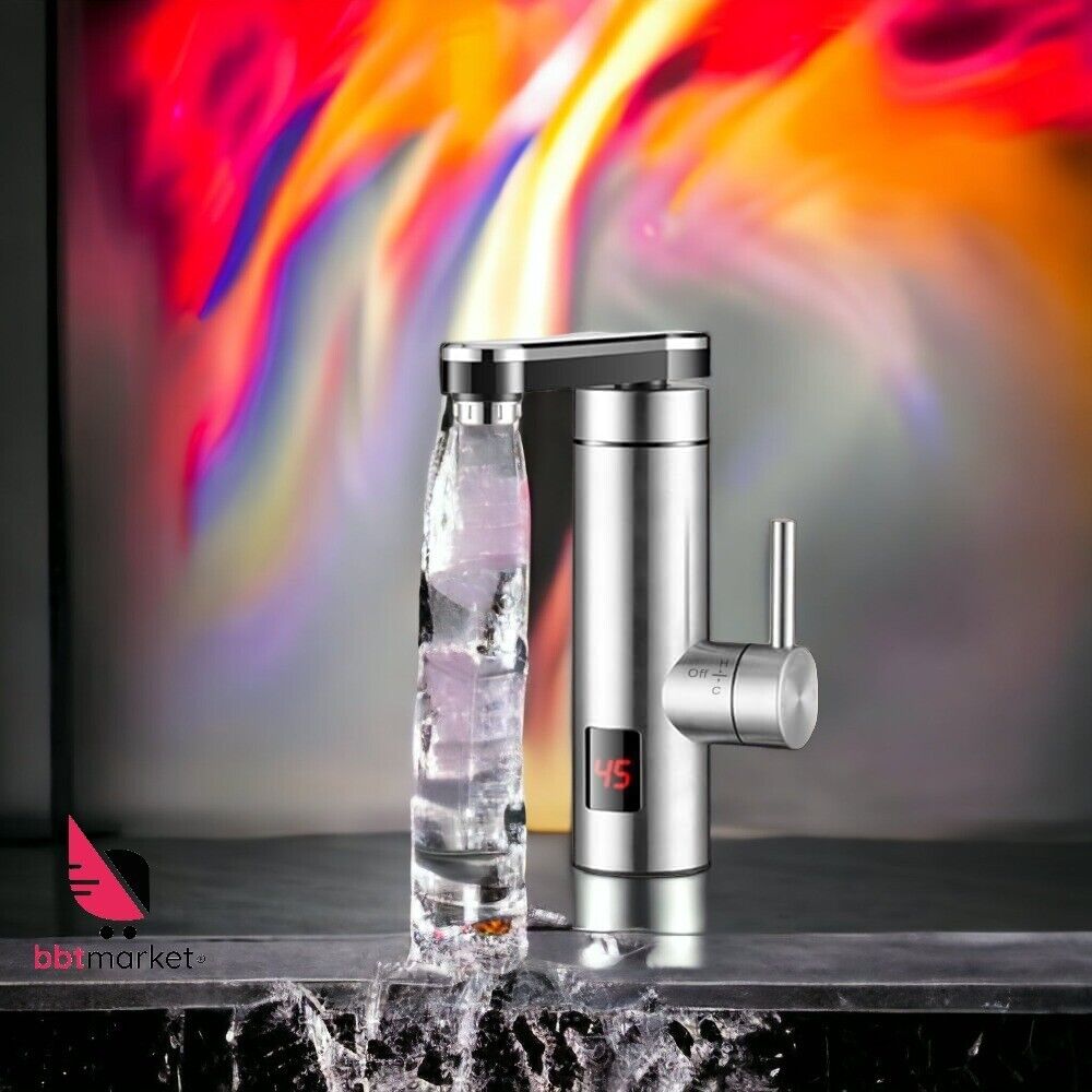 3300W LCD Elektrischer Wasserhahn Sofort Heizung LED Durchlauferhitzer Armatur