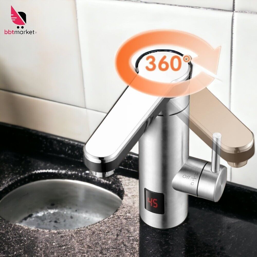 3300W LCD Elektrischer Wasserhahn Sofort Heizung LED Durchlauferhitzer Armatur