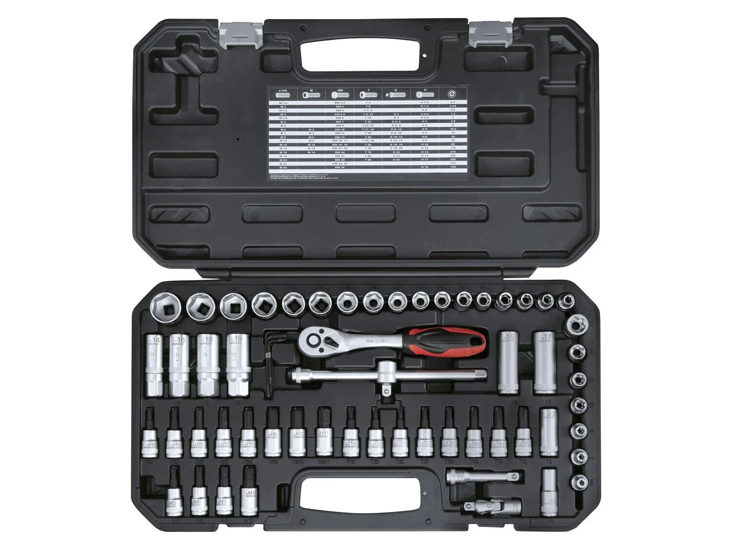 PARKSIDE® socket wrench set 3/8 inch, 65 pieces PSSS 65 A1 new