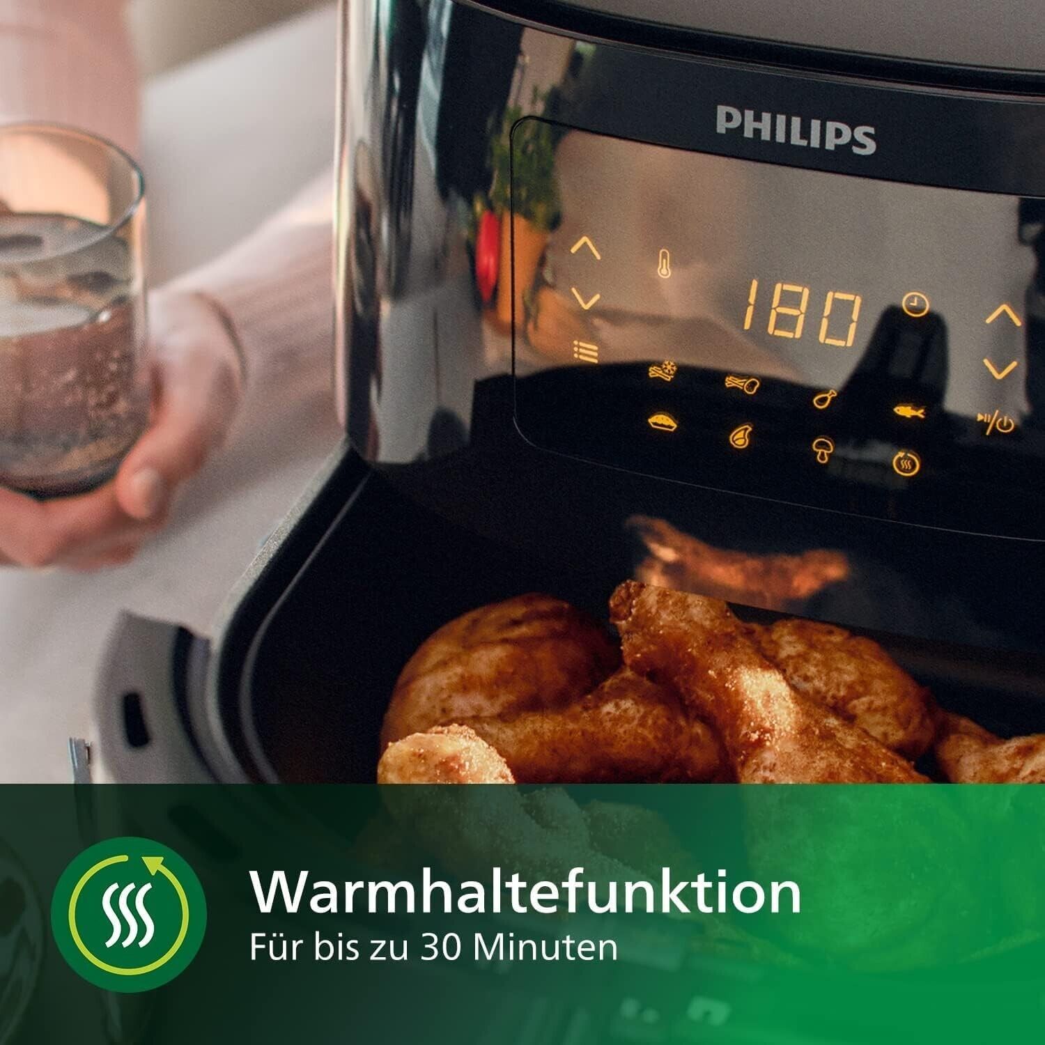 Philips Essential Airfryer XL Fritteuse-2000W,Schwarz Heißluftfritteuse Küchen