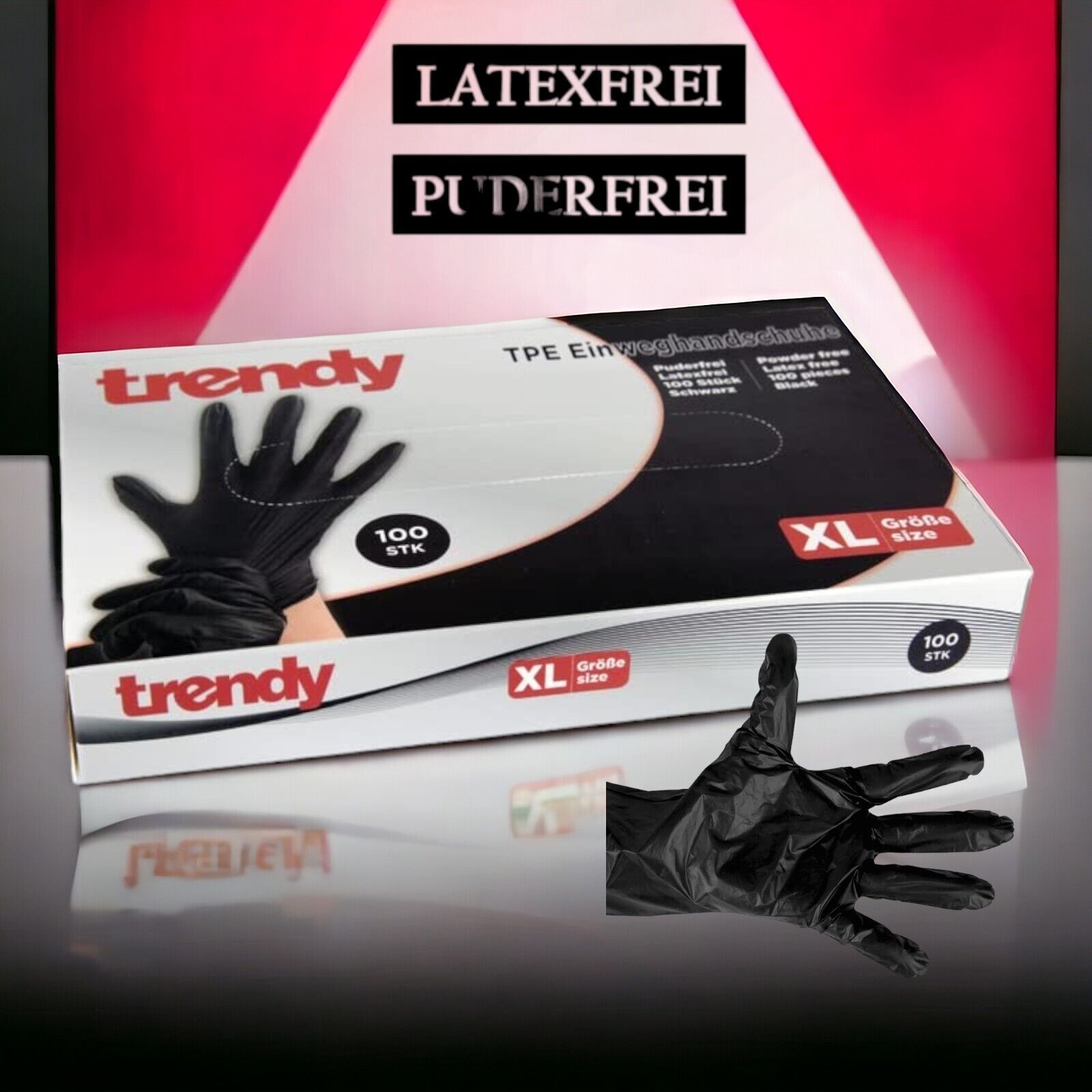 Einweghandschuhe 100 Stück Box XL hautverträglich in Schwarz Einmalhandschuh neu