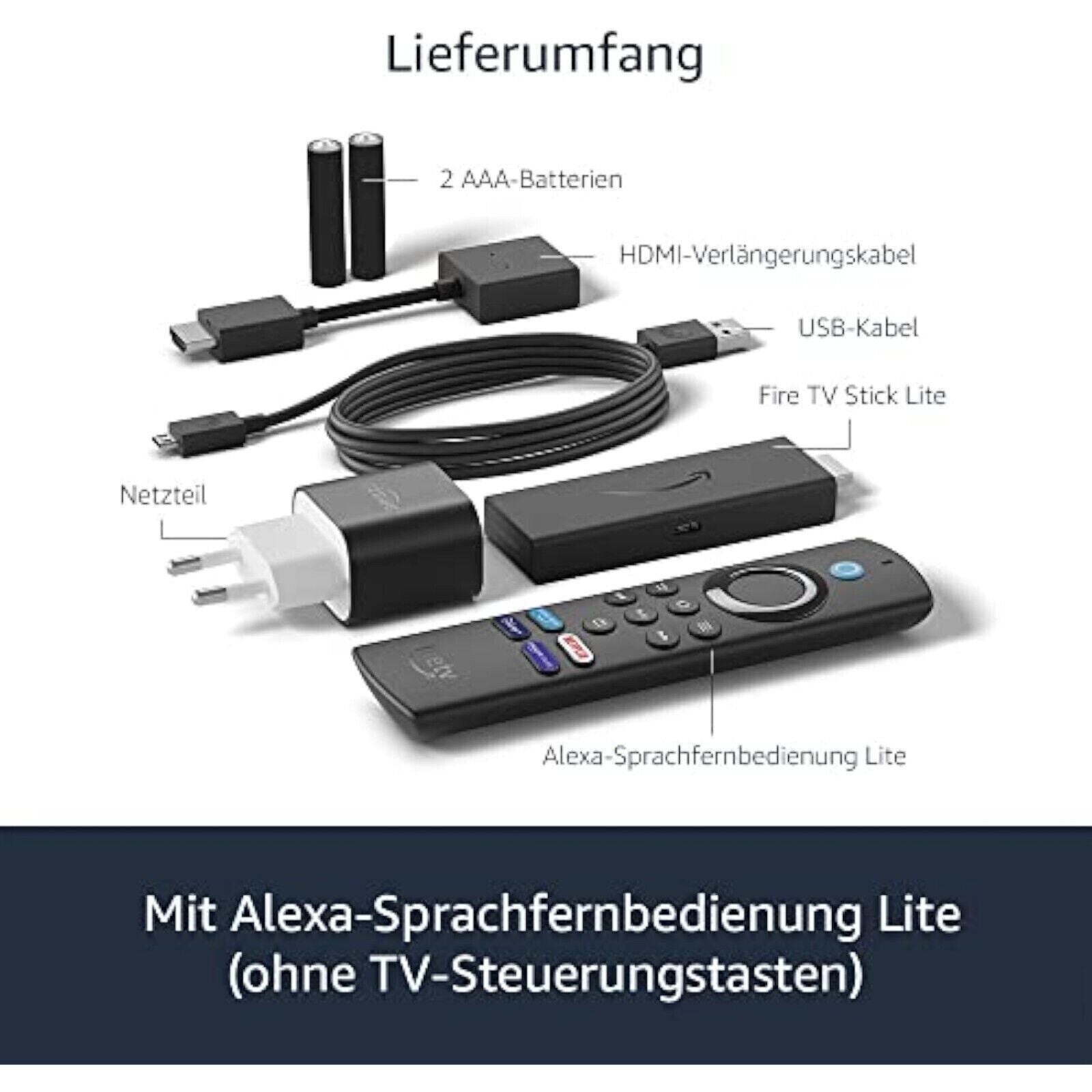 Amazon Fire TV-Stick Lite mit Alexa-Sprachfernbedienung Streaming Neu