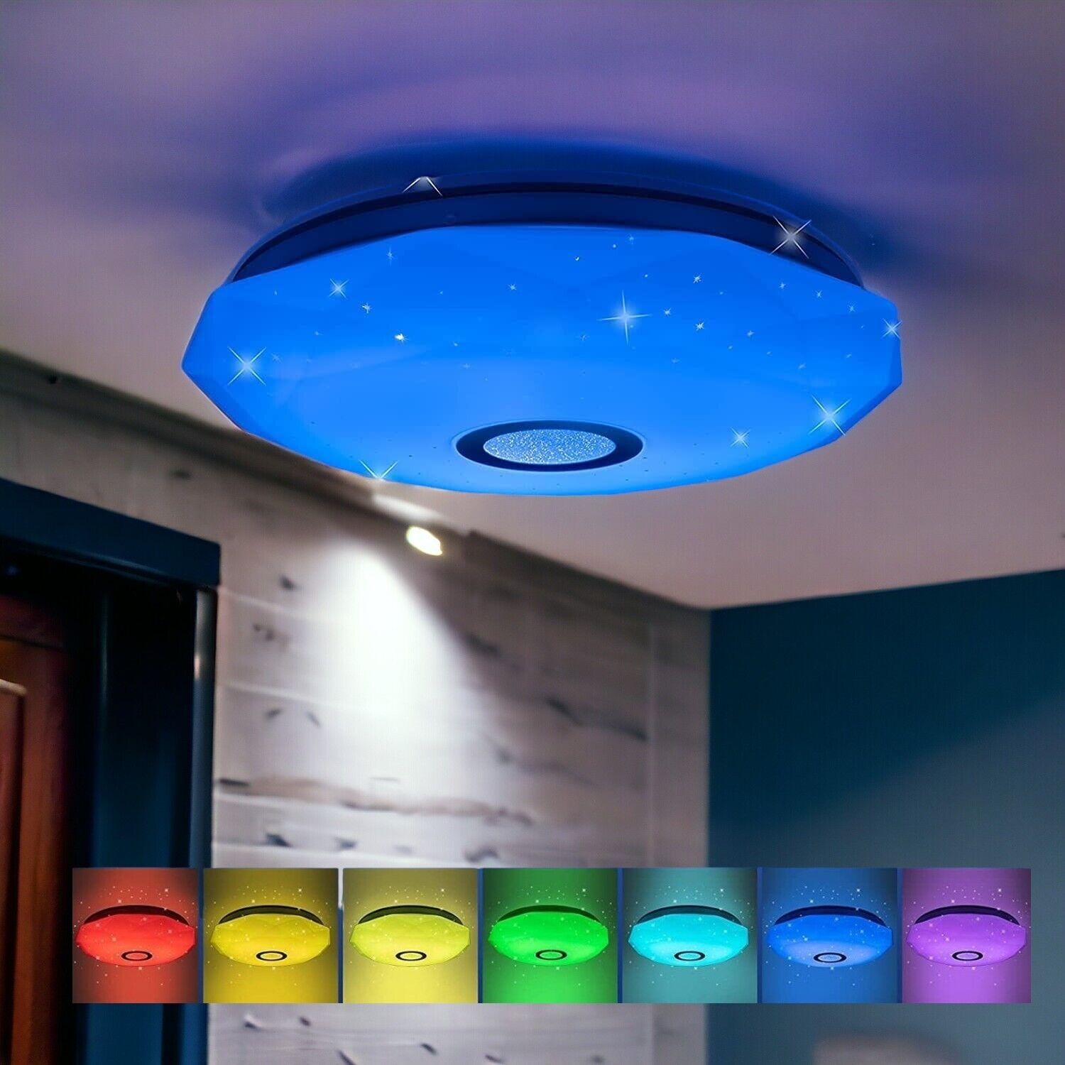 LED Deckenleuchte Wandlampe Dimmbar mit Fernbedienung 34x7cm 24W Küche Zimmer