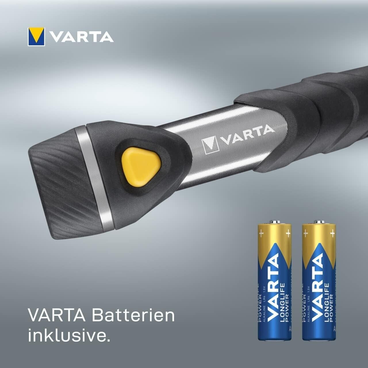 VARTA Taschenlampe mit 9 LEDs inkl. 2x AA Batterien, Day Light Multi LED F20...