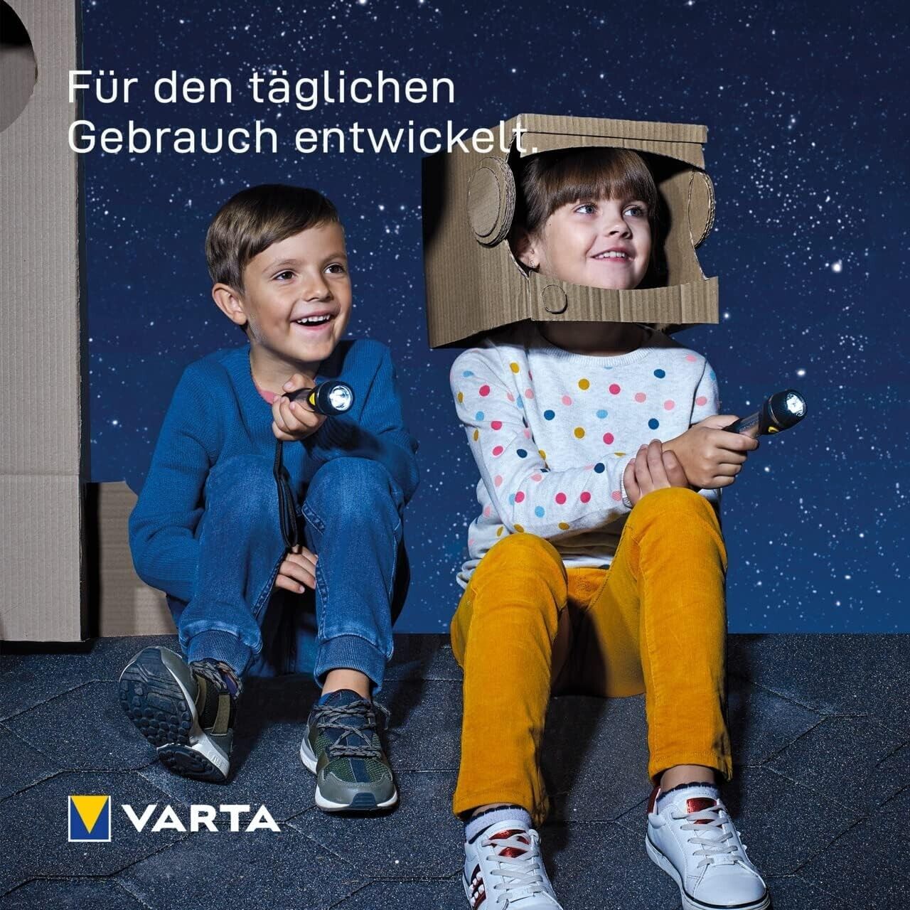 VARTA Taschenlampe mit 9 LEDs inkl. 2x AA Batterien, Day Light Multi LED F20...