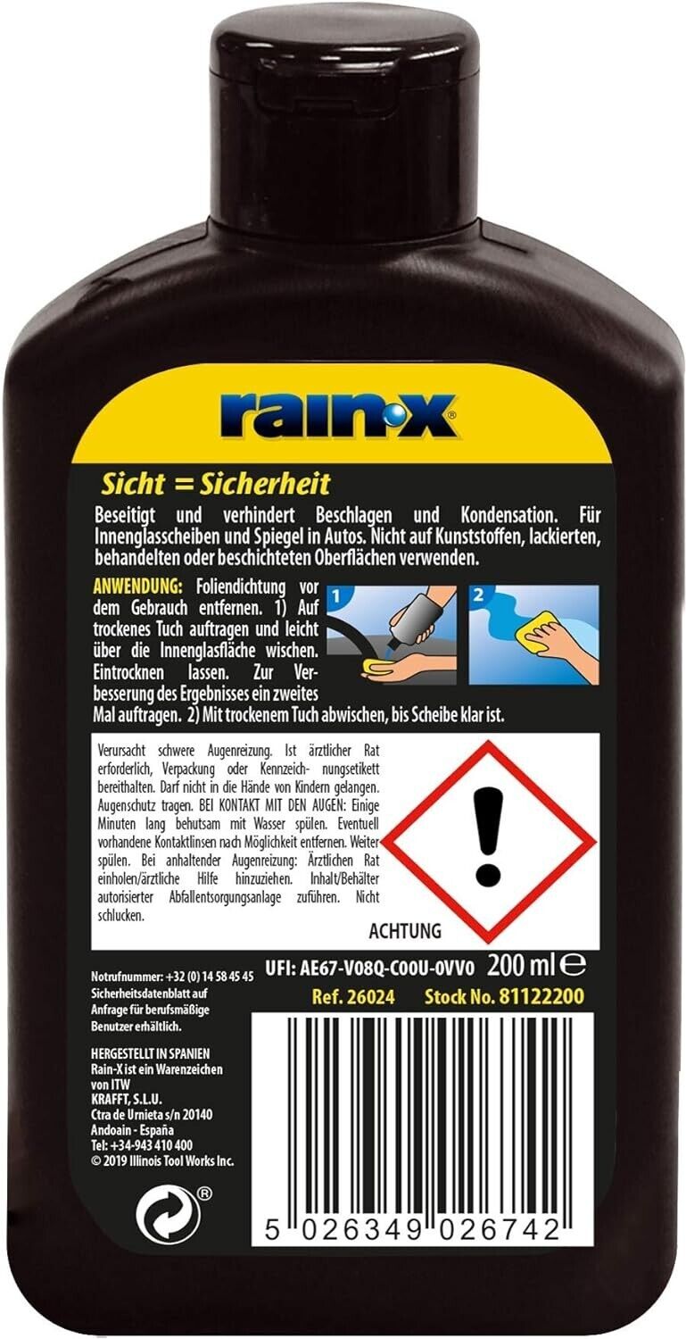 Rain-X Anti-Beschlag, Anti Fog, Rain-X, 200 ml