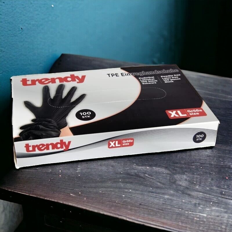 Einweghandschuhe 100 Stück Box XL hautverträglich in Schwarz Einmalhandschuh neu
