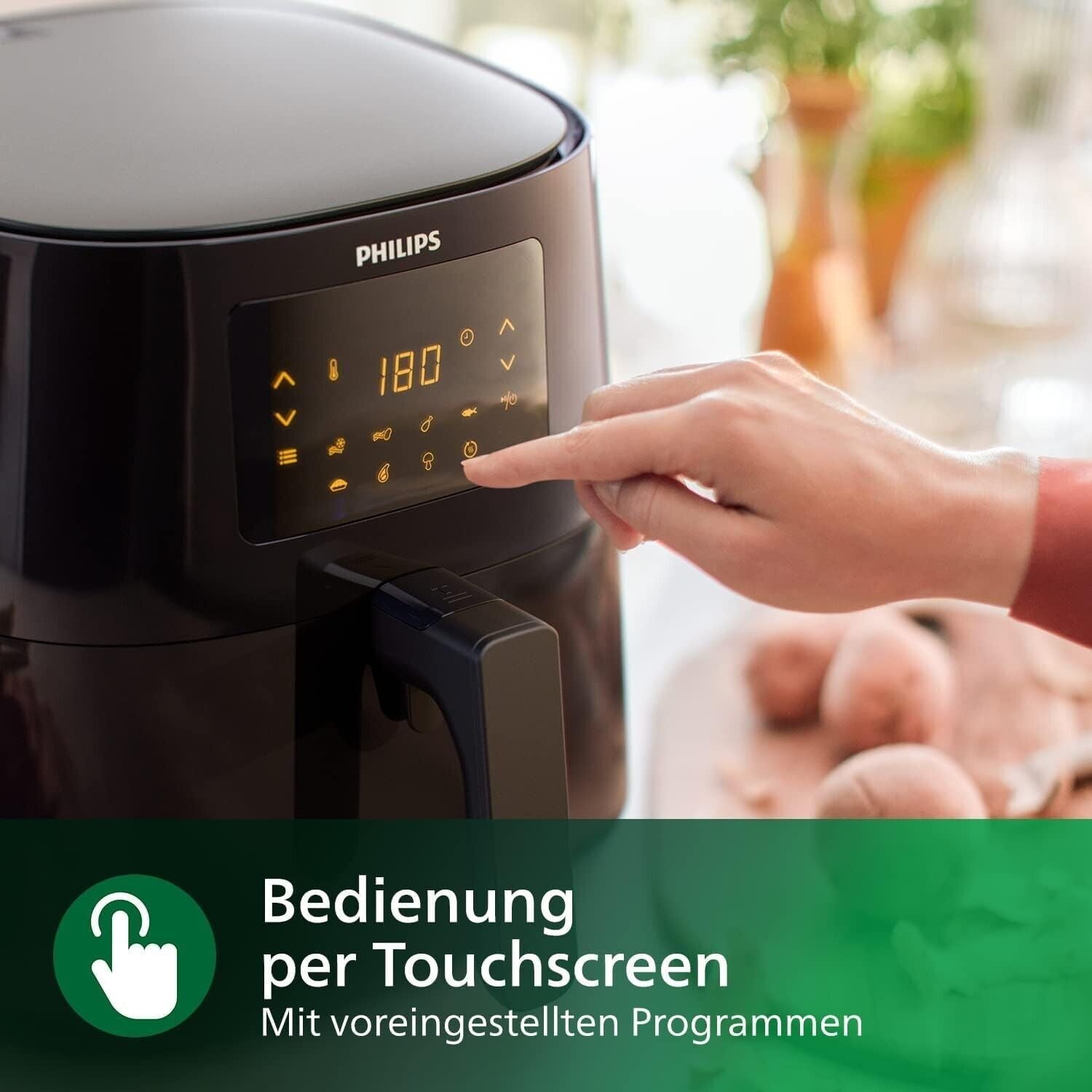 Philips Essential Airfryer XL Fritteuse-2000W,Schwarz Heißluftfritteuse Küchen