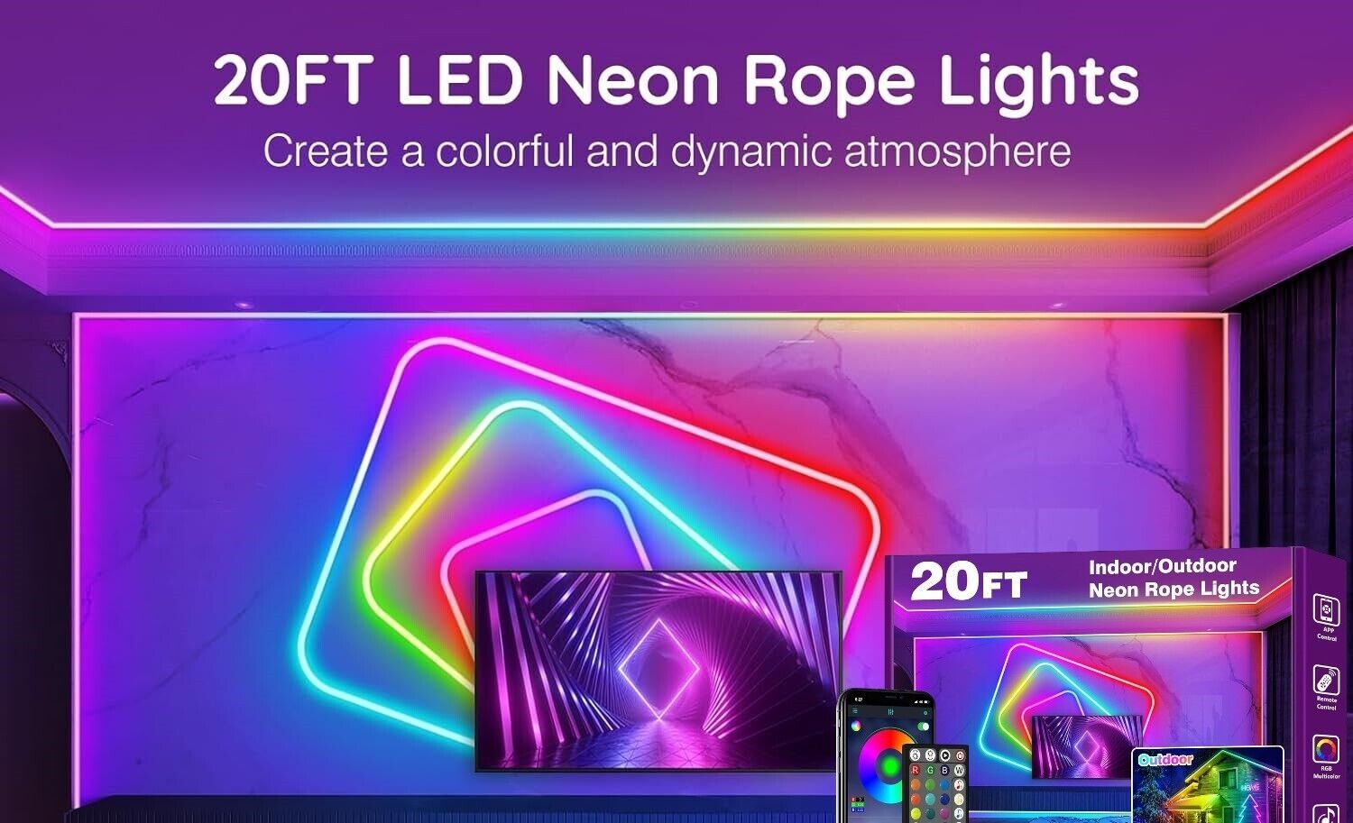 RGB Neon LED Streifen Strip 6m IP65 Flex Lichtschlauch diffus Lichtband Dimmbar