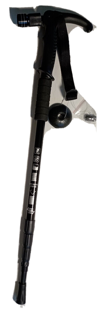 Walking stick with LED light Hiking stick Compass Height adjustable Anti-shock system