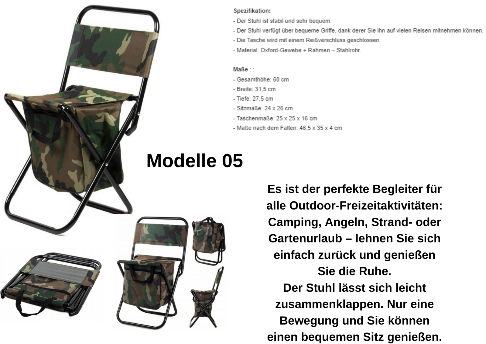Campinghocker Falthocker Aluminium Klappstuhl Angelstuhl Reisehocker Falthocker V