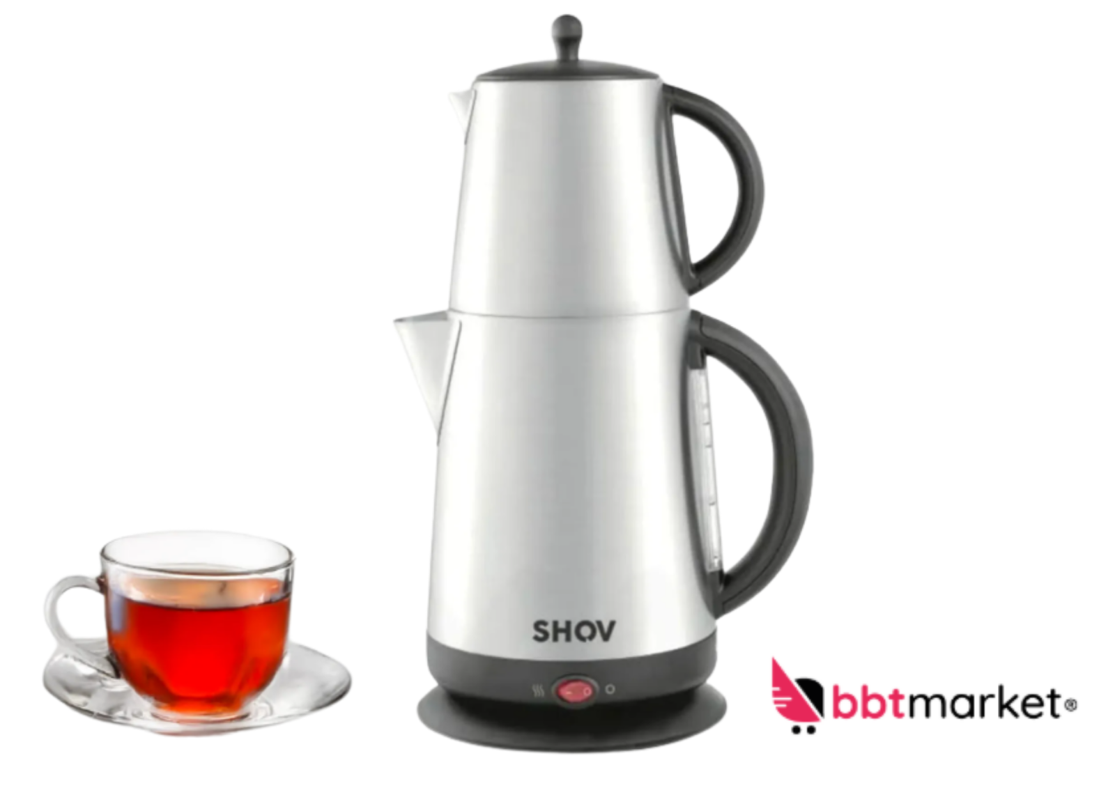 🔥 SHOV Edelstahl Tee-Kocher 2000W – 1,7L Wasserkocher & 1,1L Teekanne ☕✨