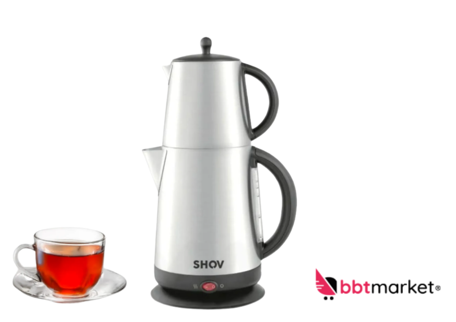 🔥 SHOV Edelstahl Tee-Kocher 2000W – 1,7L Wasserkocher & 1,1L Teekanne ☕✨