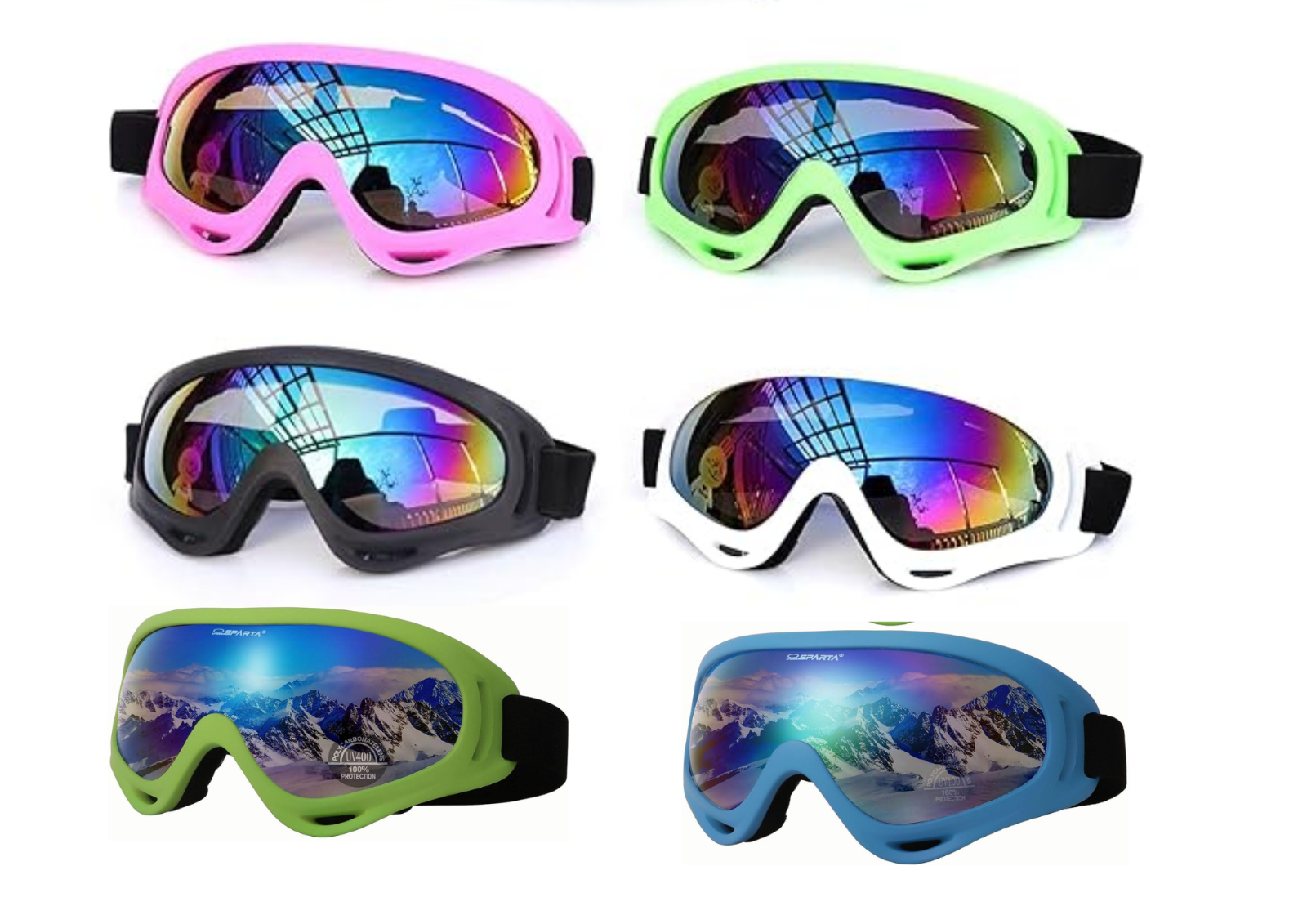 Skibrille Snowboard Brille UV Schutz Anti-Fog Helmkompatibel Unisex Sport - 1 pc