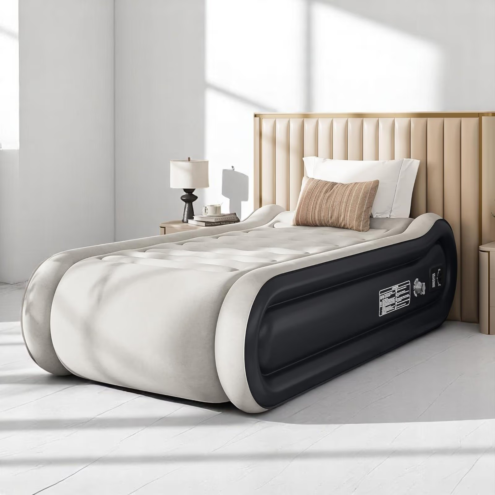 Luftmatratze 203x99x43cm mit Pumpe & Kissen, selbstaufblasend Gästebett