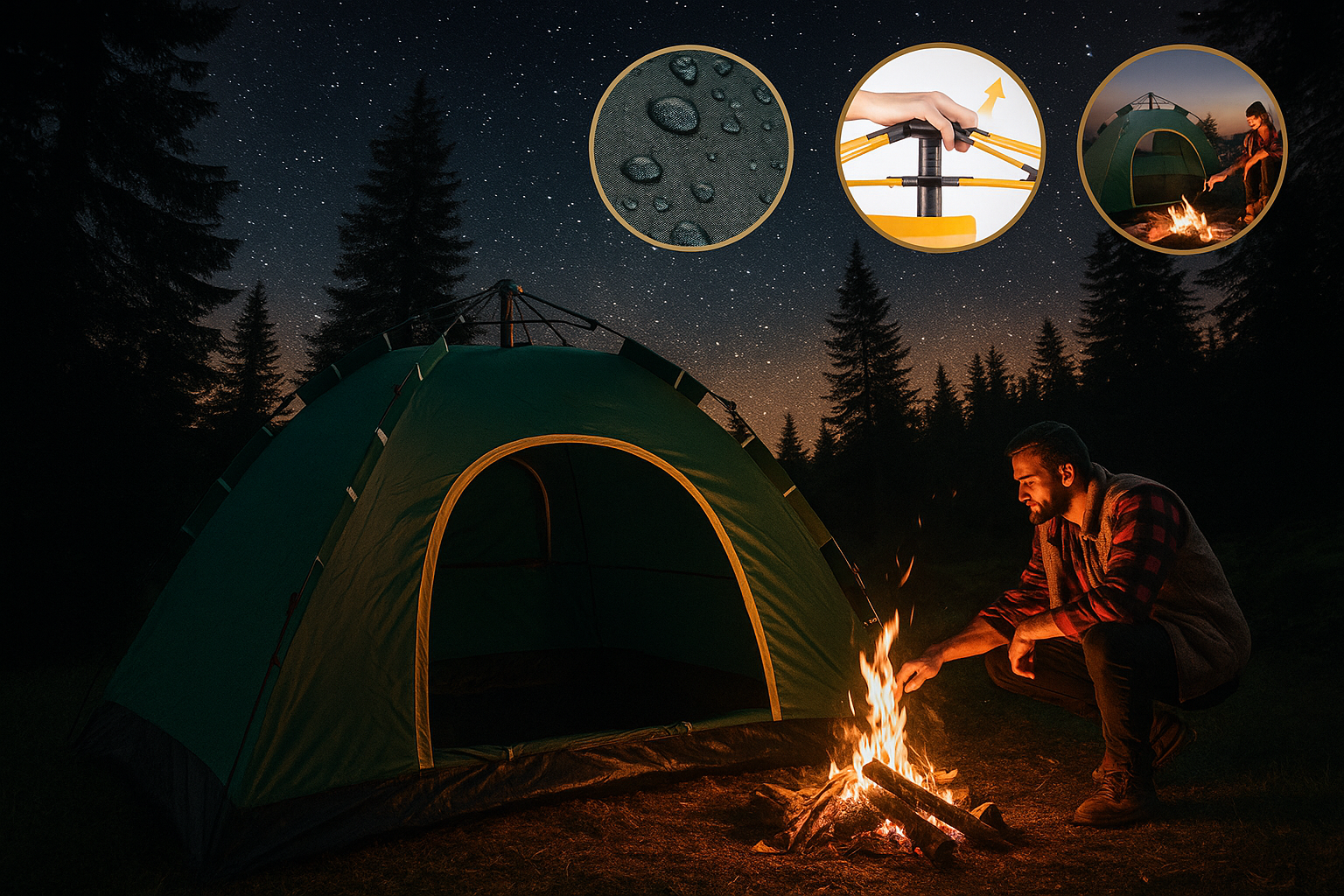 Wasserdichtes Campingzelt für 2–3 Personen – 200×140×115 cm – Tragbar & Stabil