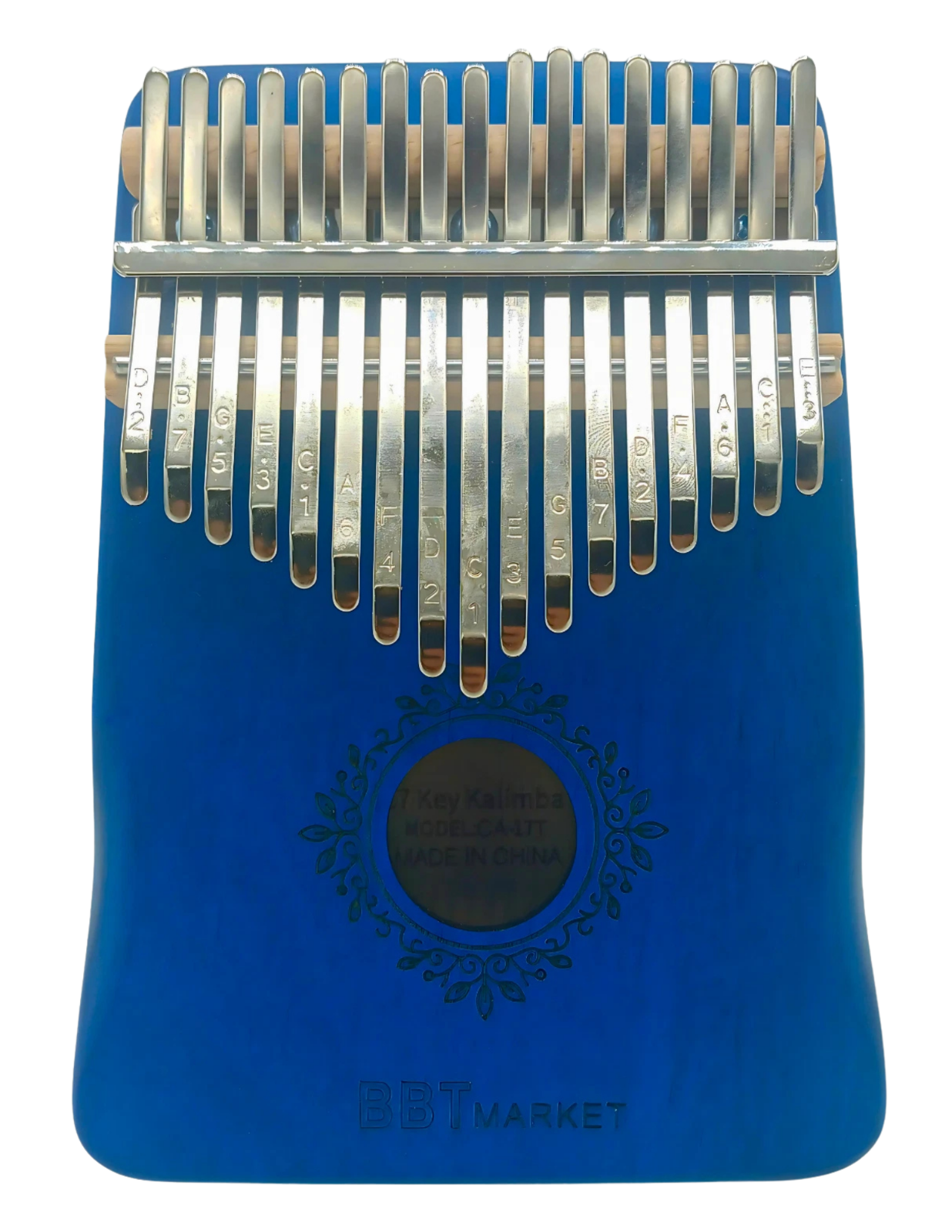 Kalimba 17 Tasten Blau – Daumenklavier Fingerpiano Holz mit Tasche & Noten