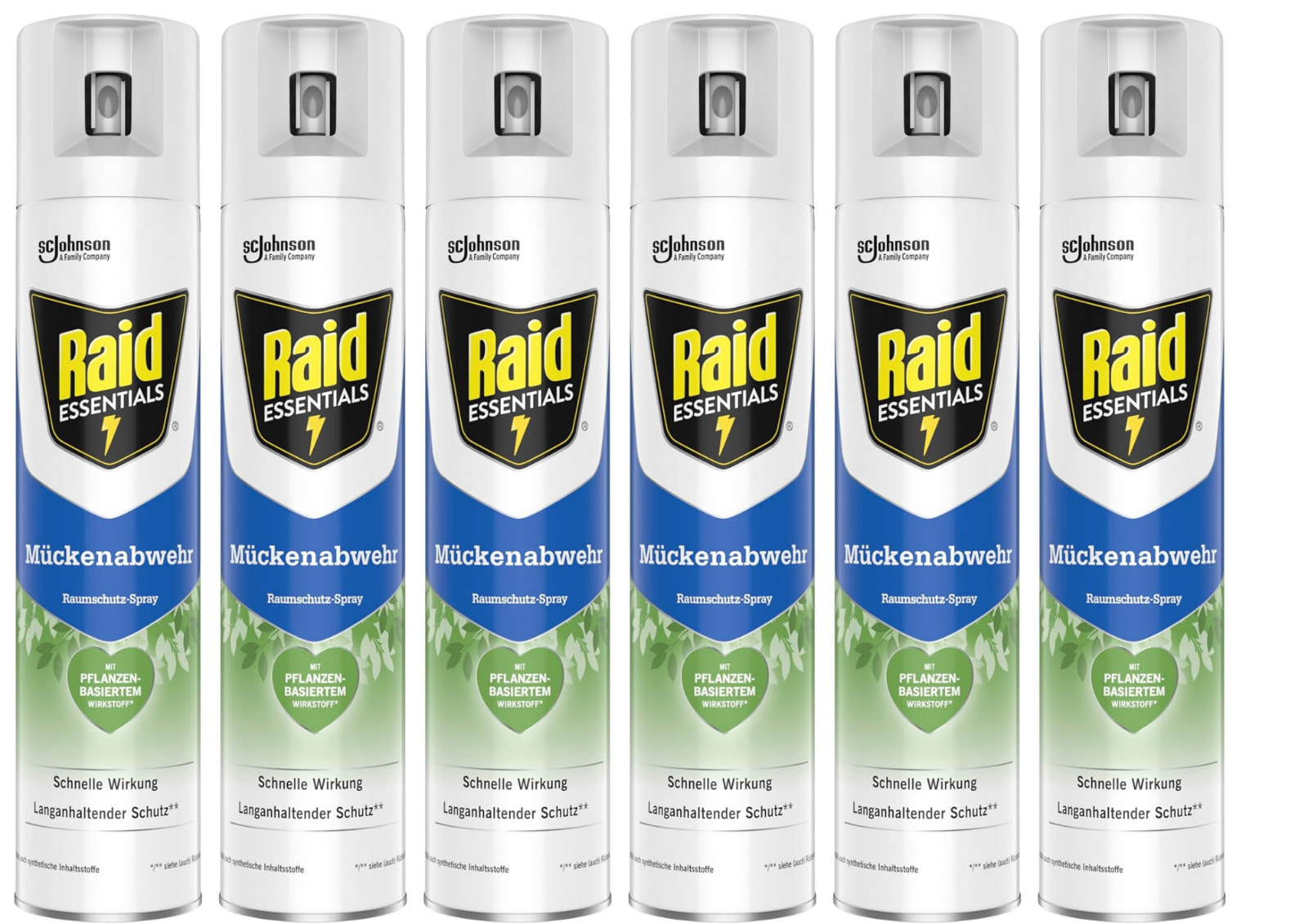 Raid Essentials Mückenspray 300ml Pflanzlich Geruchsfrei Innenraum 4h Schutz