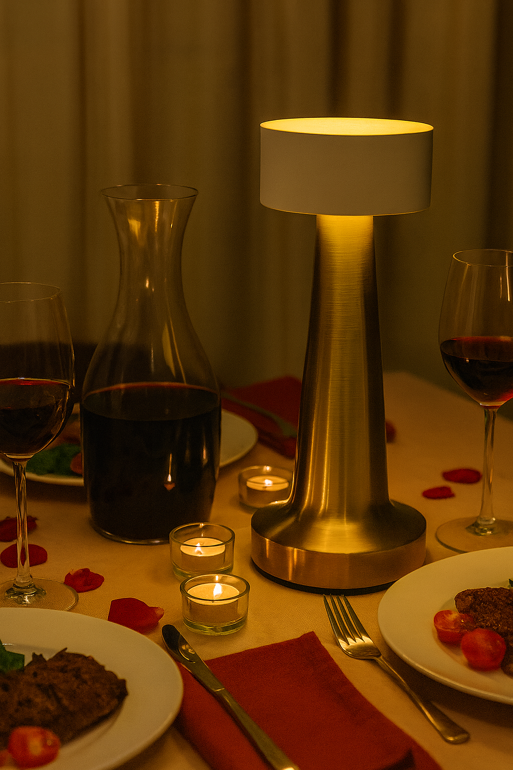 Dimmbar Akku Tischleuchte Touch Tischlampe LED Lampe USB Innen & Außen Kabellos