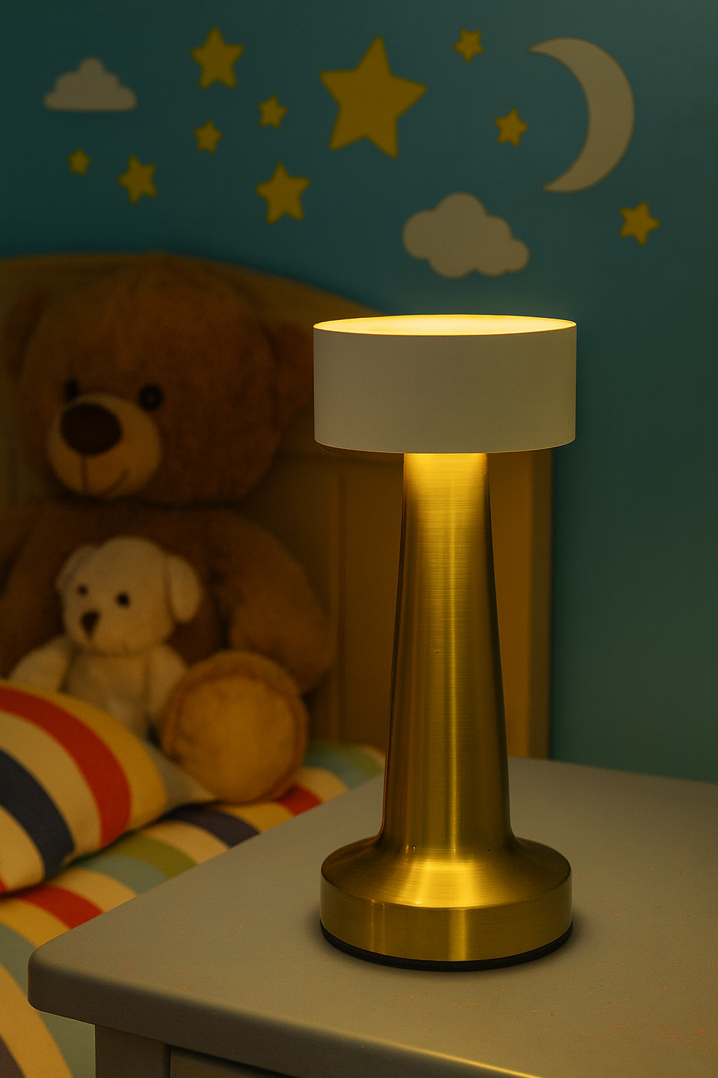 Dimmbar Akku Tischleuchte Touch Tischlampe LED Lampe USB Innen & Außen Kabellos