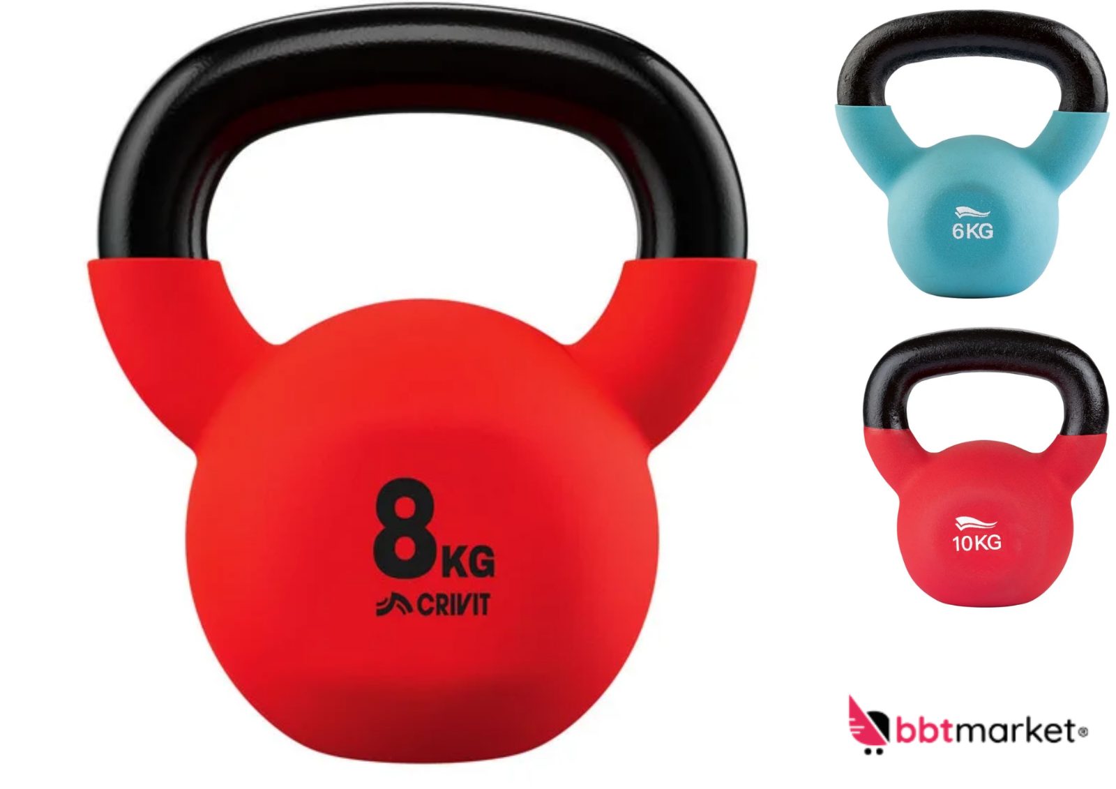 Kettlebell 2–20 kg aus Kunststoff – Ergonomische Kugelhantel für effektives Training