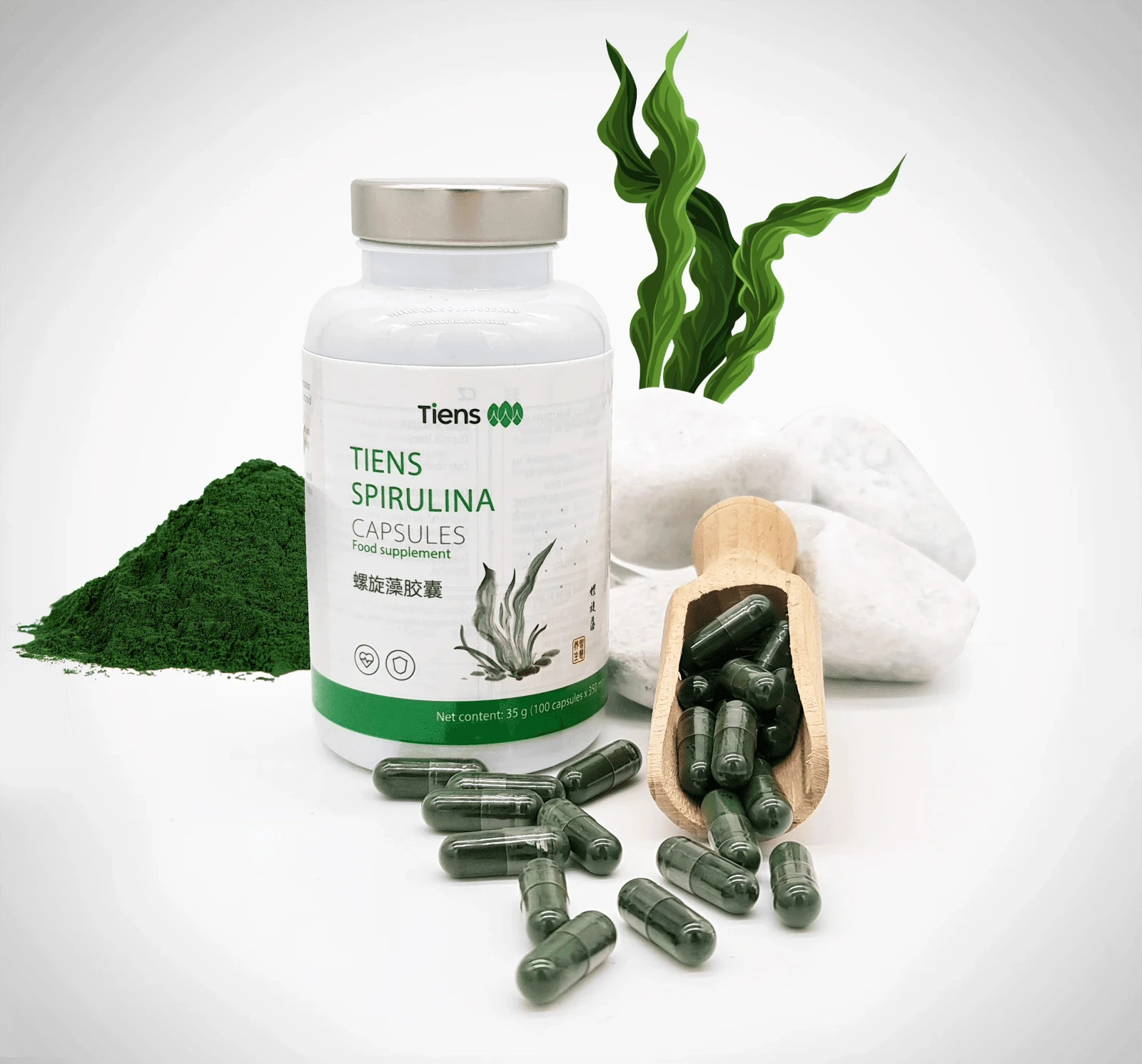 TIENS Vitalitäts Auflade Paket Tiens Spirulina & Zink Kapseln Nahrungsergänzung
