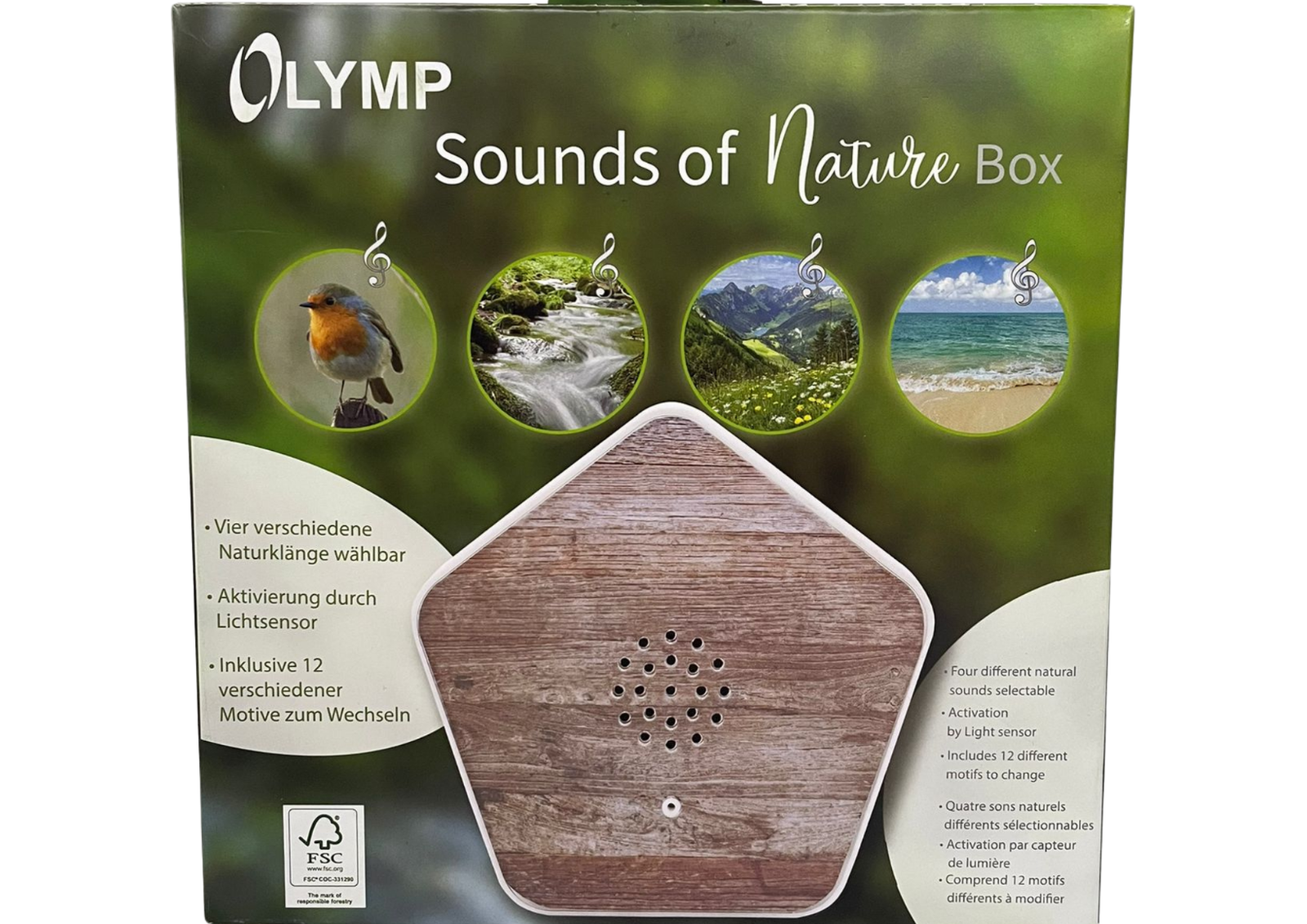 Sound of Nature Box – Naturklänge für Entspannung, mit Bewegungssensor & 12 Wechselbildern