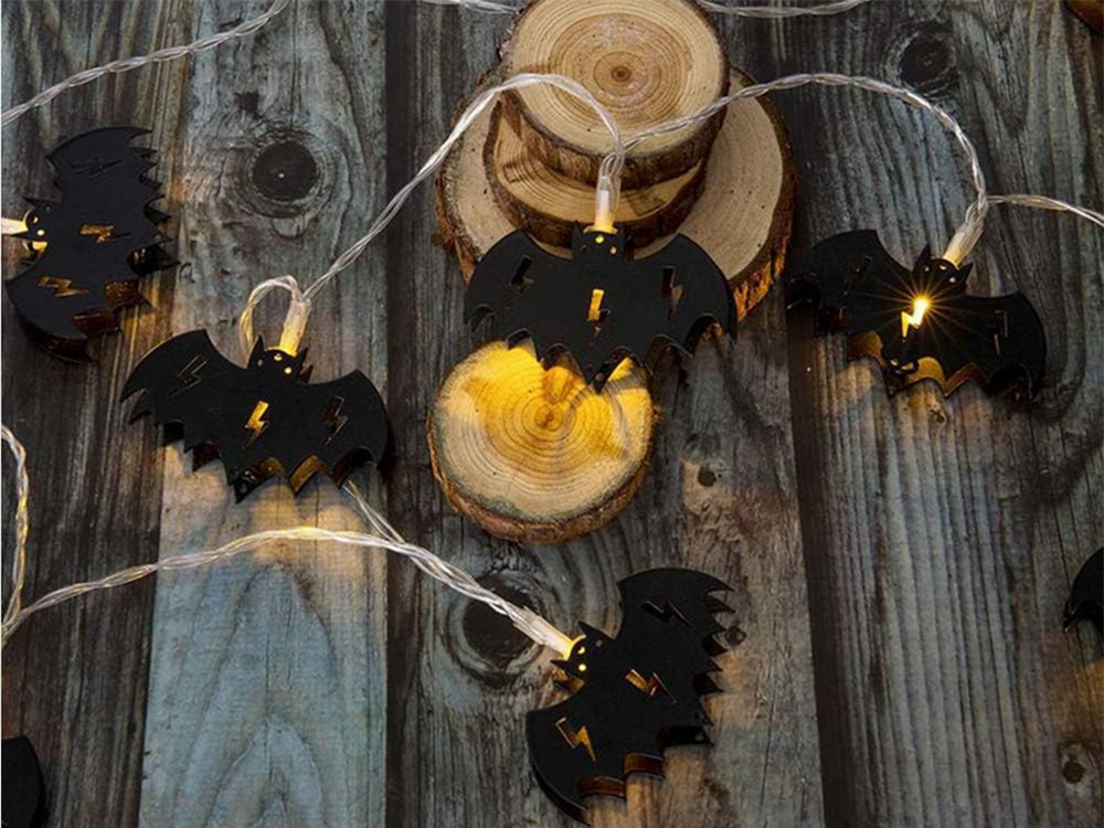 Halloween LED Hängelampe Fledermaus Girlande 200cm Batteriebetrieb