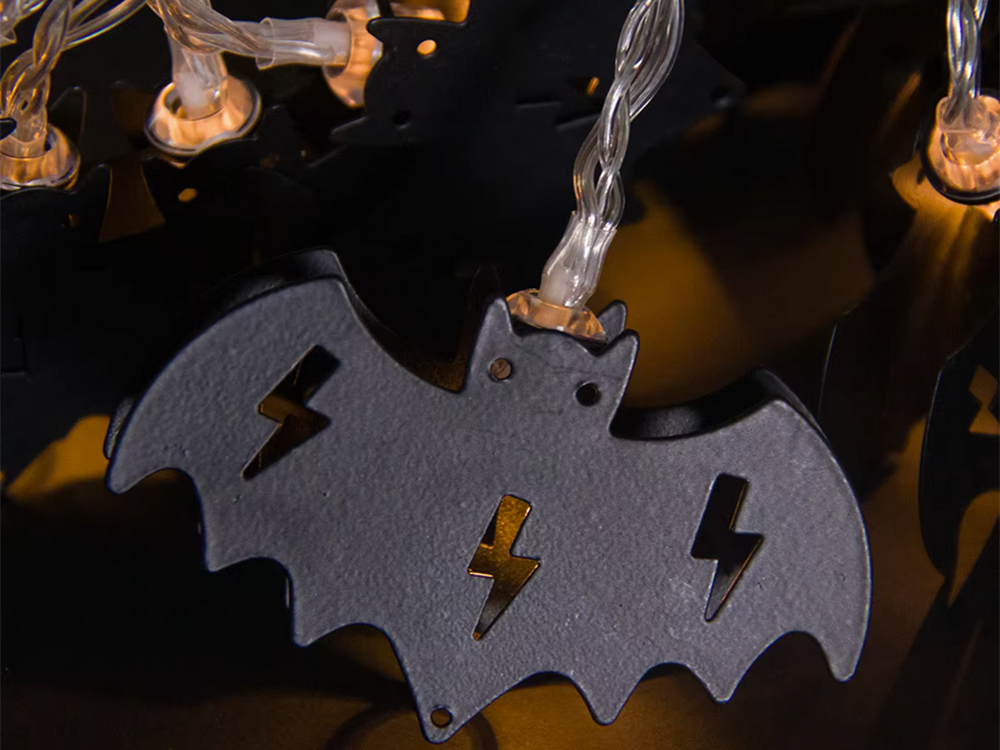 Halloween LED Hängelampe Fledermaus Girlande 200cm Batteriebetrieb