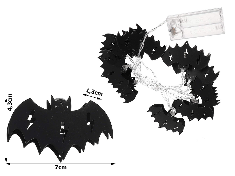 Halloween LED Hängelampe Fledermaus Girlande 200cm Batteriebetrieb