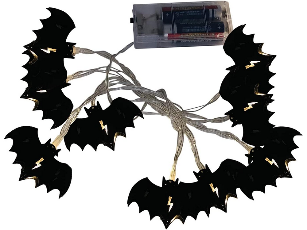 Halloween LED Hängelampe Fledermaus Girlande 200cm Batteriebetrieb