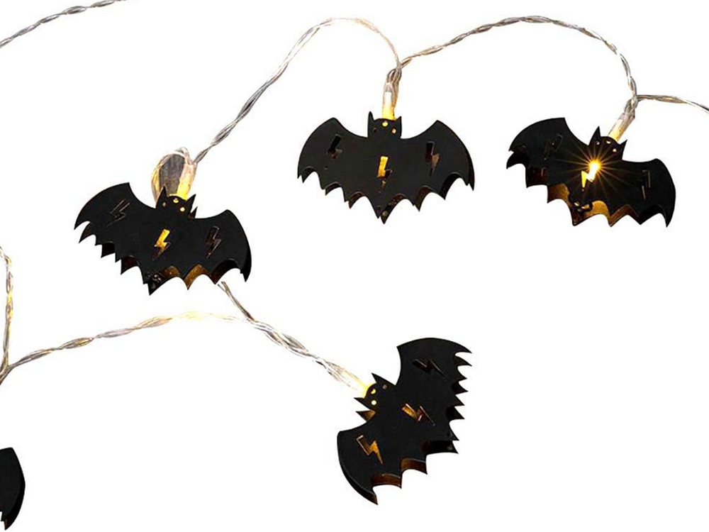 Halloween LED Hängelampe Fledermaus Girlande 200cm Batteriebetrieb