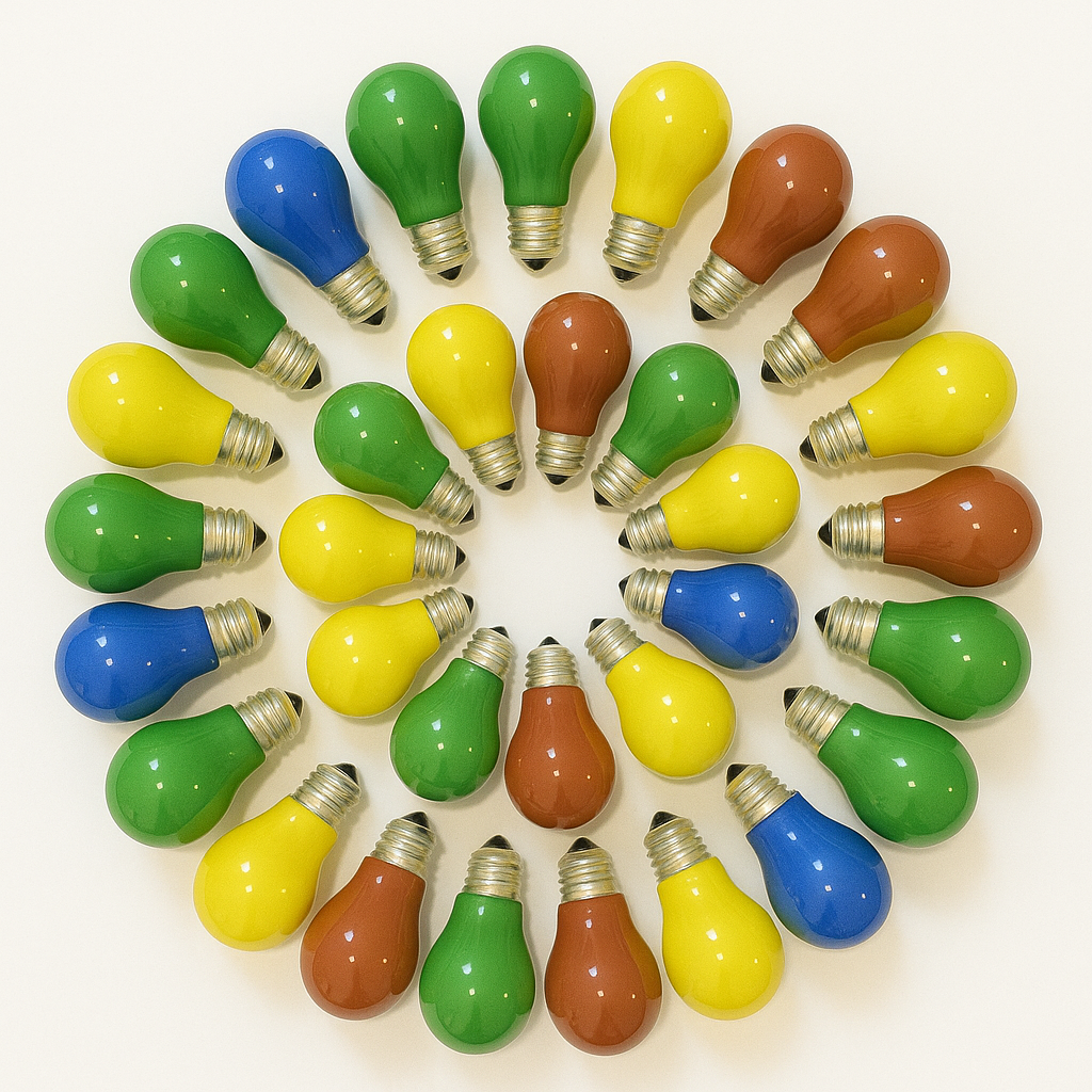 100x Bunte Glühbirnen Set 25W E27 Rot Gelb Grün Blau Orange Party Dimmbar
