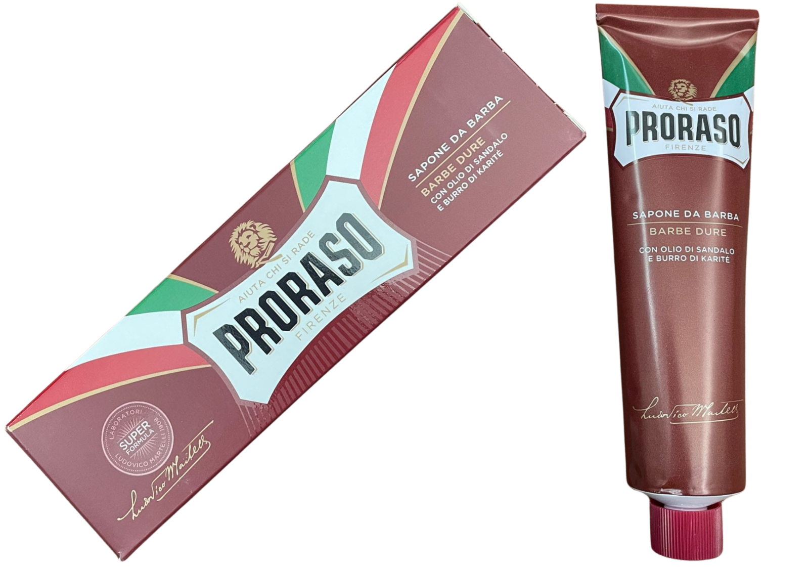 Proraso Rasiercreme Rot 150 ml – Sandelholz & Sheabutter für eine sanfte Rasur