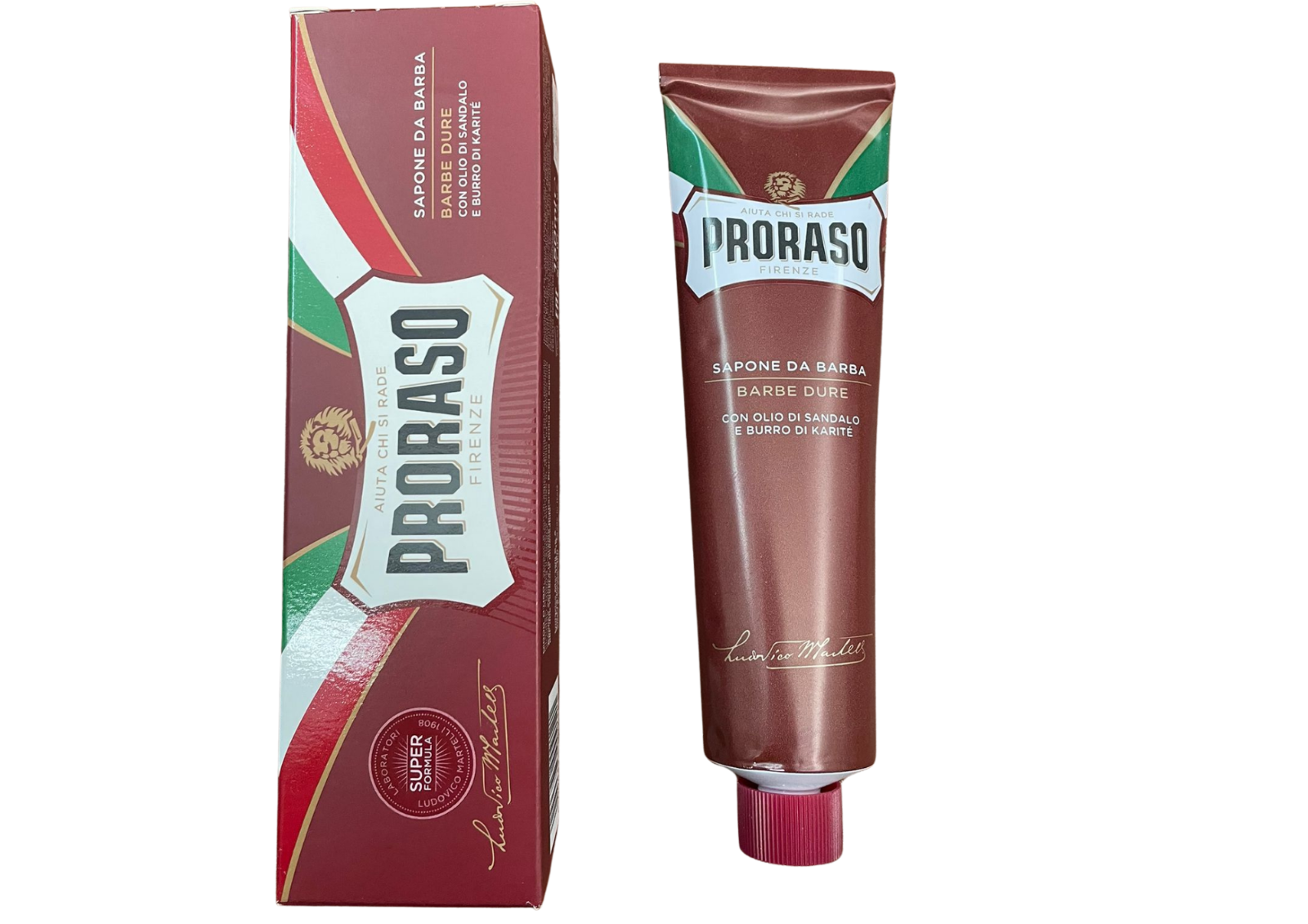 Proraso Rasiercreme Rot 150 ml – Sandelholz & Sheabutter für eine sanfte Rasur