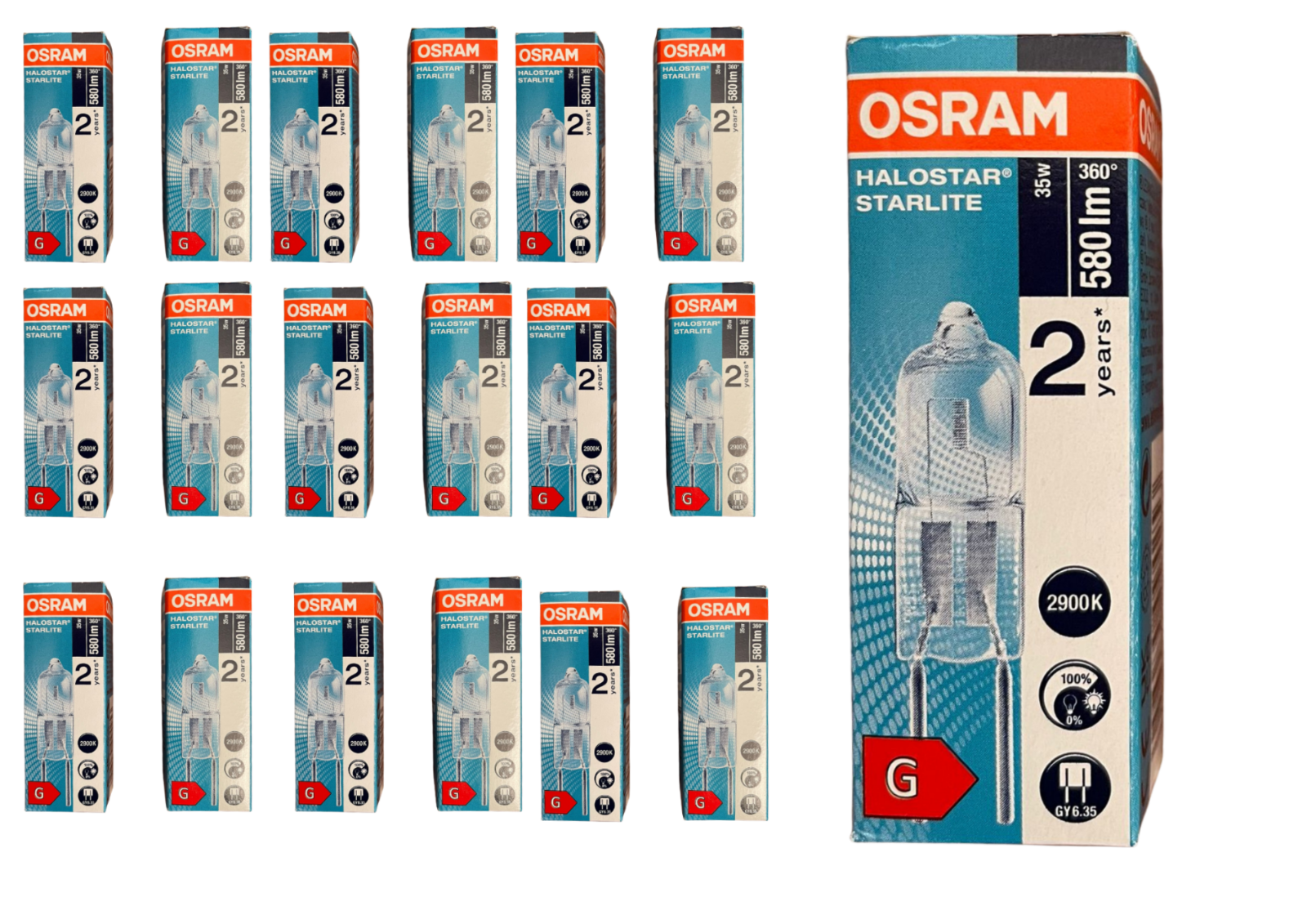 20x Osram Halogen GY6,35 Stiftsockellampe 35W 12V Halostar warmweiß dimmbar