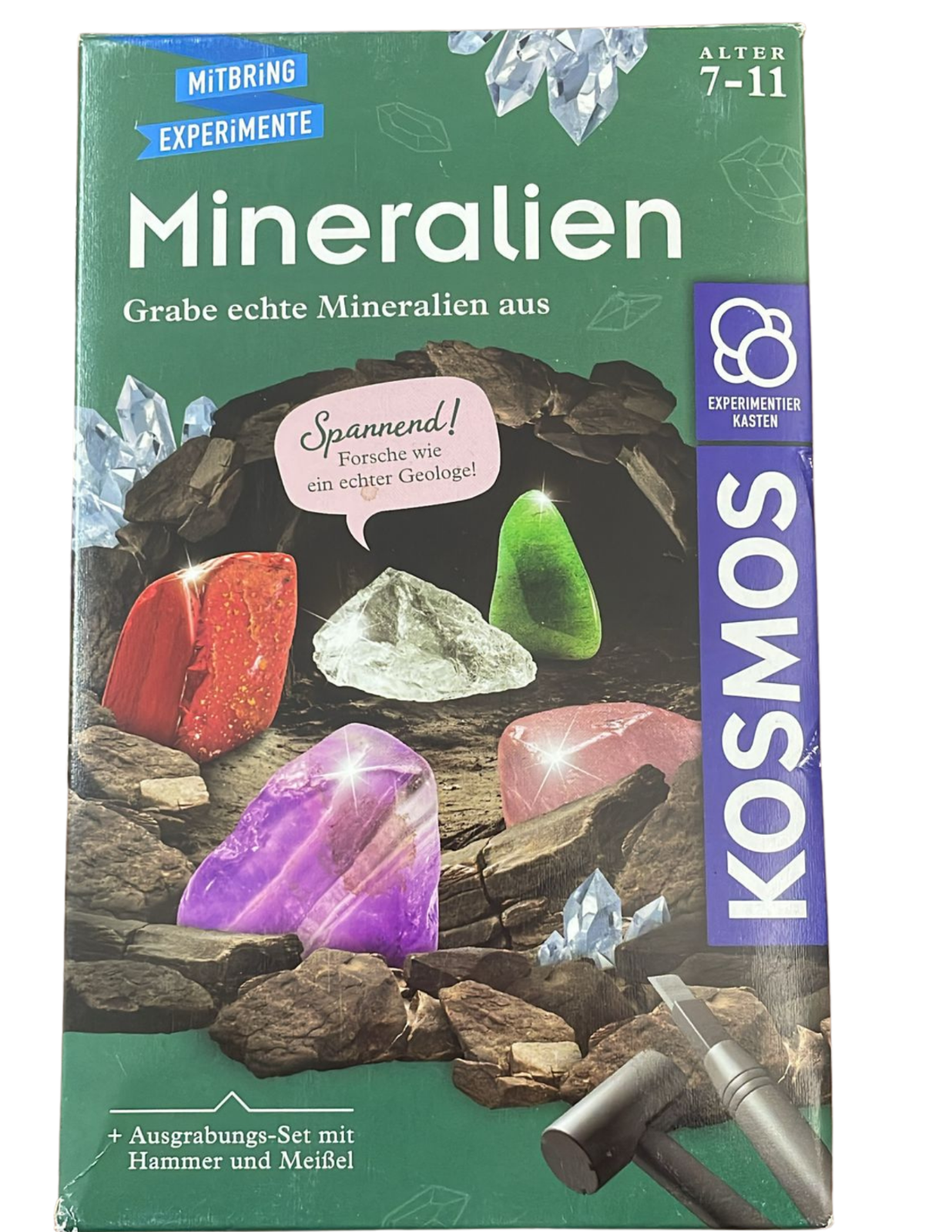 KOSMOS 657901 Mineralien Ausgrabungs-Set Hammer Meißel Geologie Kinder